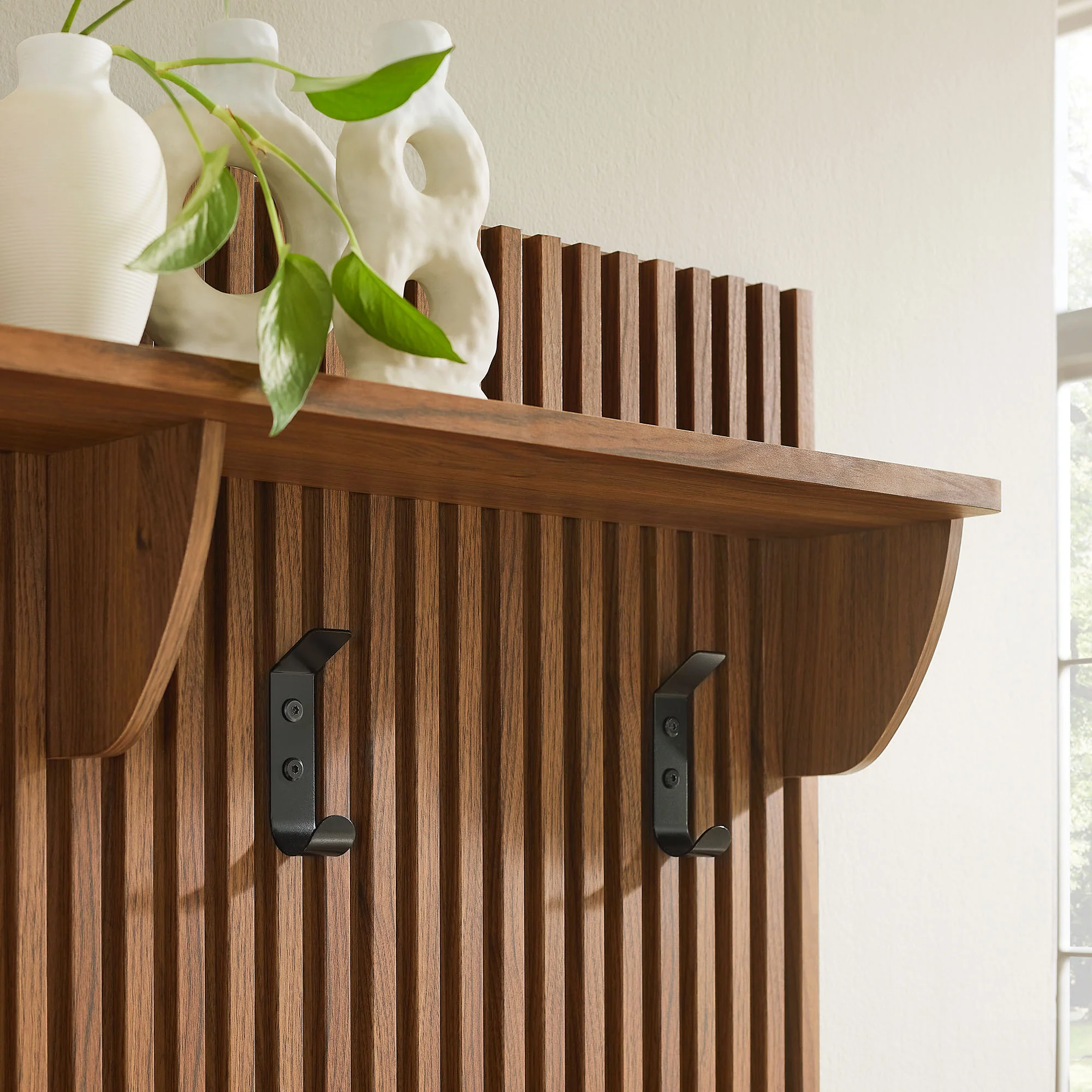 Render Fluted 3-in-1 Hall Tree With Storage Bench and Coat Rack by Modway - Image 12