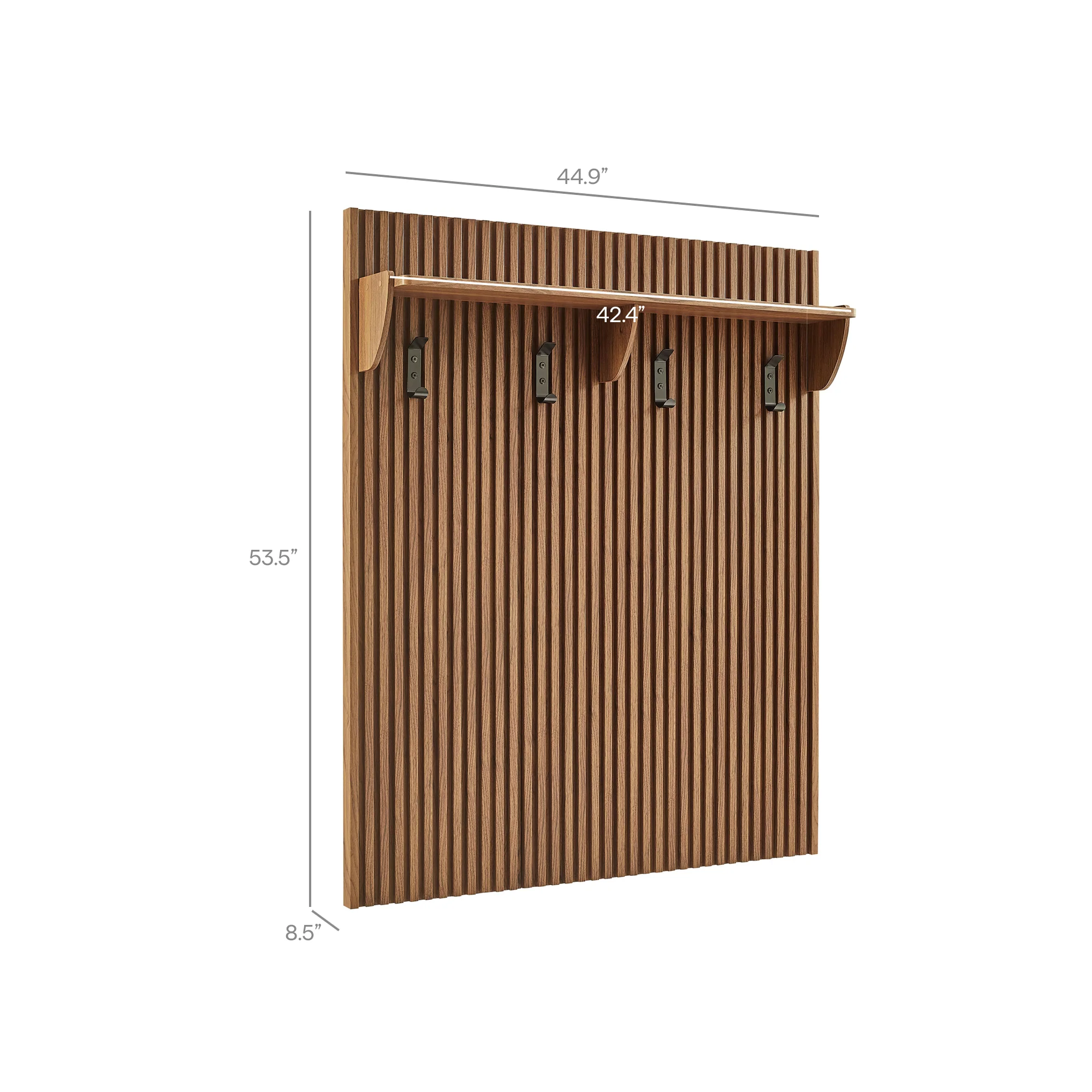 Render Fluted Coat Rack Panel With Shelf by Modway - Image 16