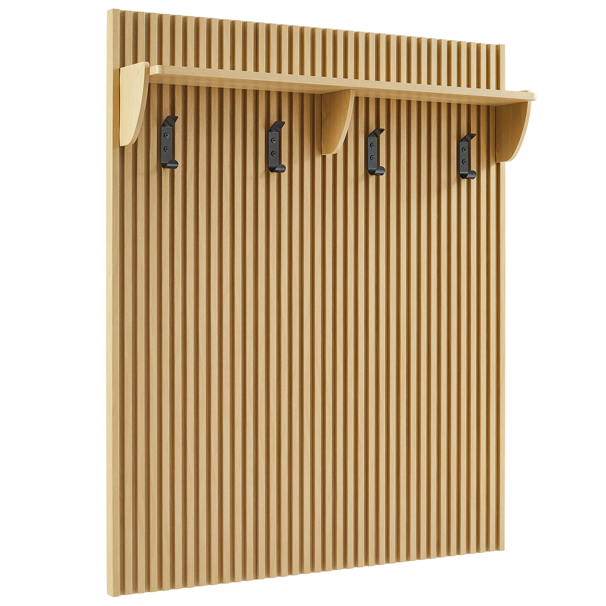 Render Fluted Coat Rack Panel With Shelf by Modway - Image 2