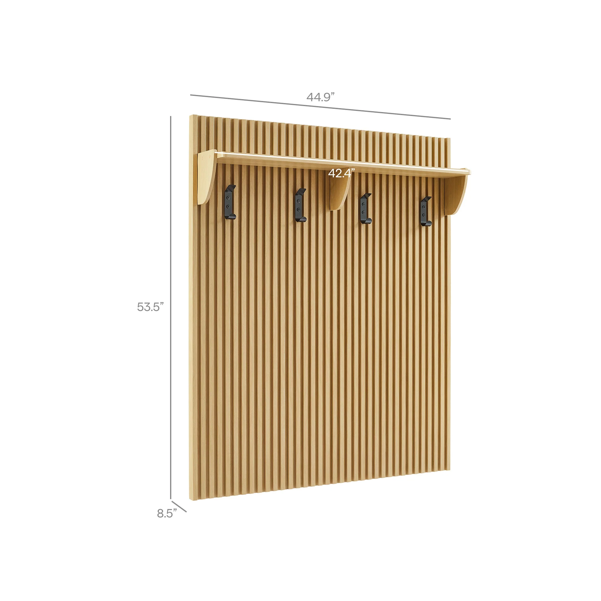 Render Fluted Coat Rack Panel With Shelf by Modway - Image 8