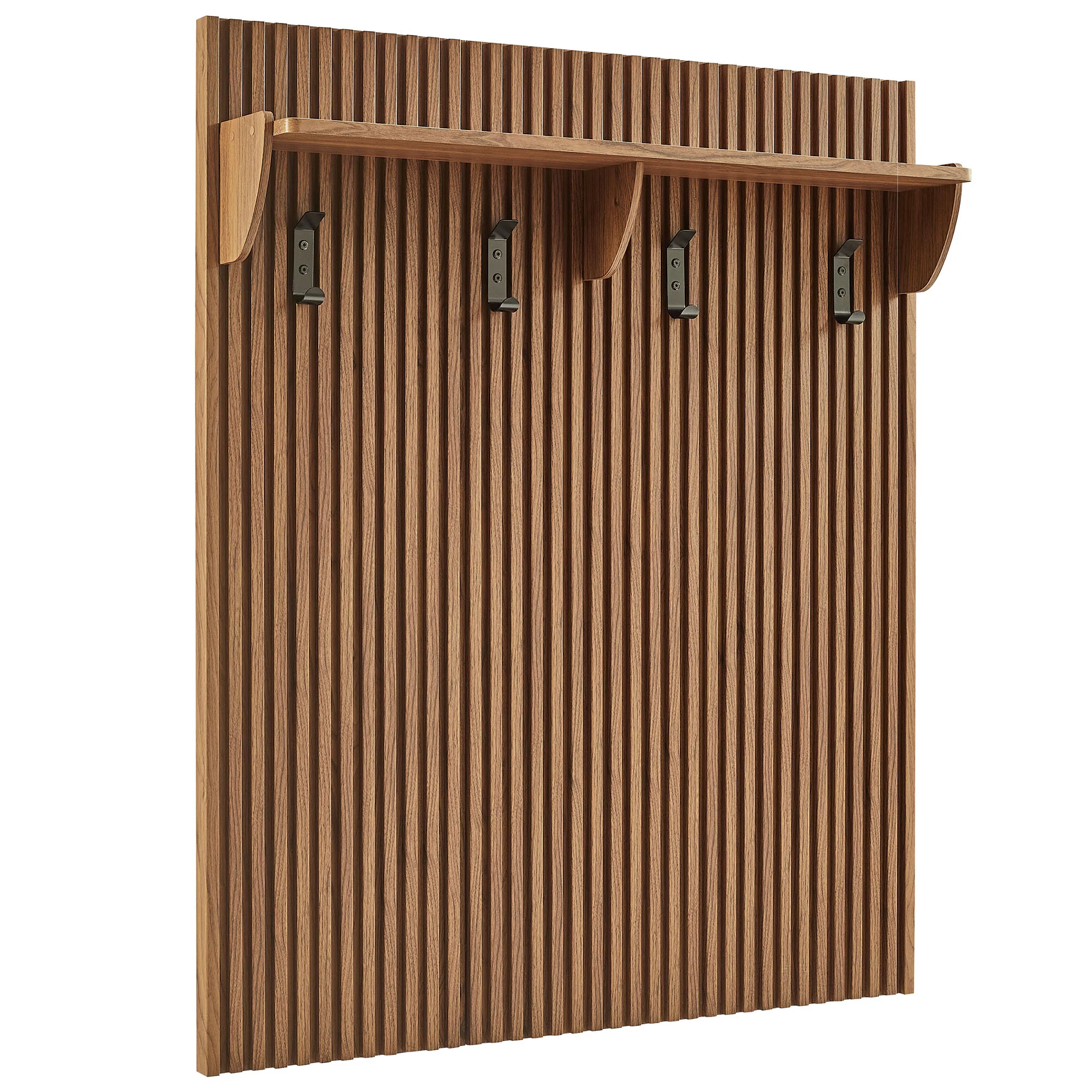 Render Fluted Coat Rack Panel With Shelf by Modway - Image 9