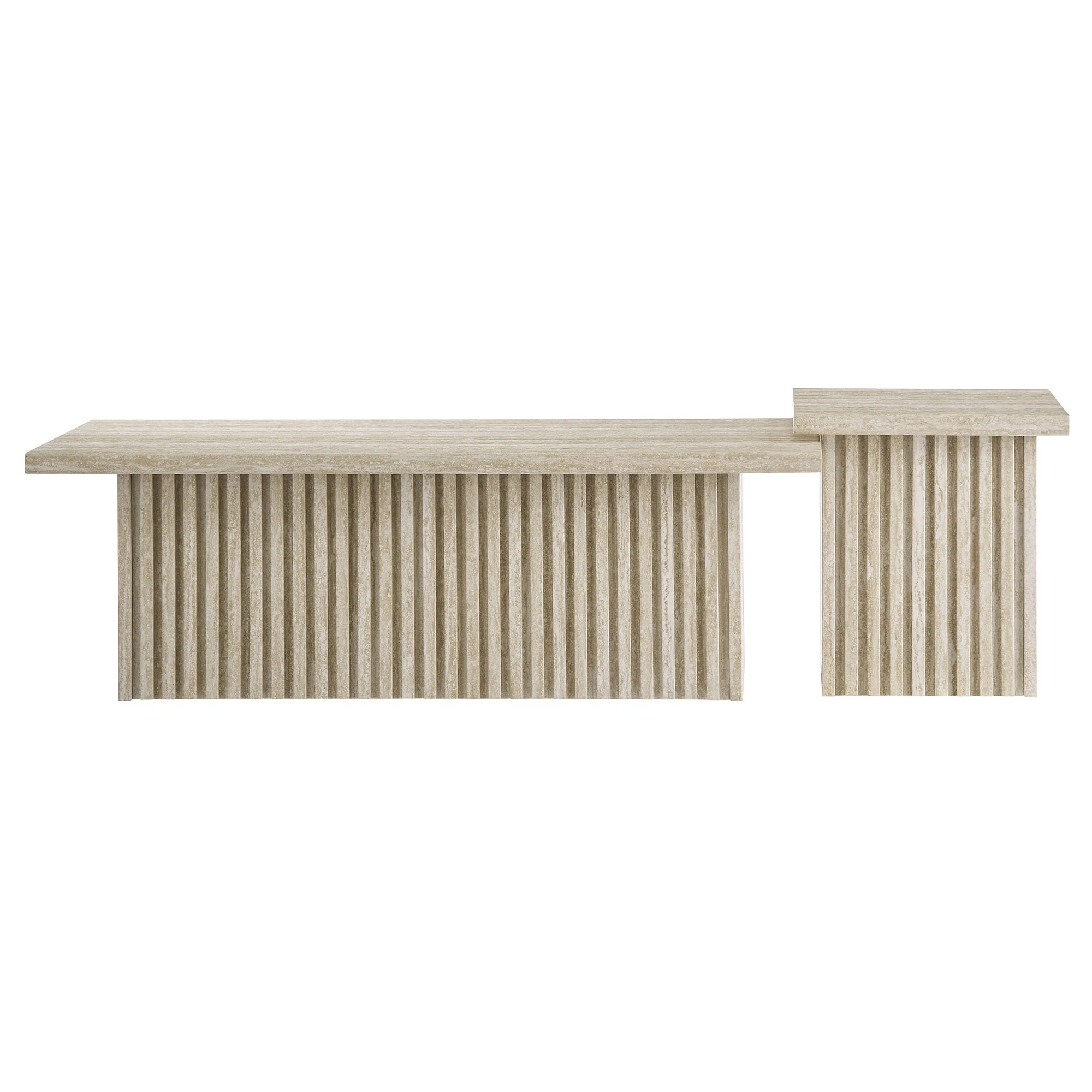 Render Nesting Faux Travertine Coffee Tables Set of 2 by Modway - Image 3