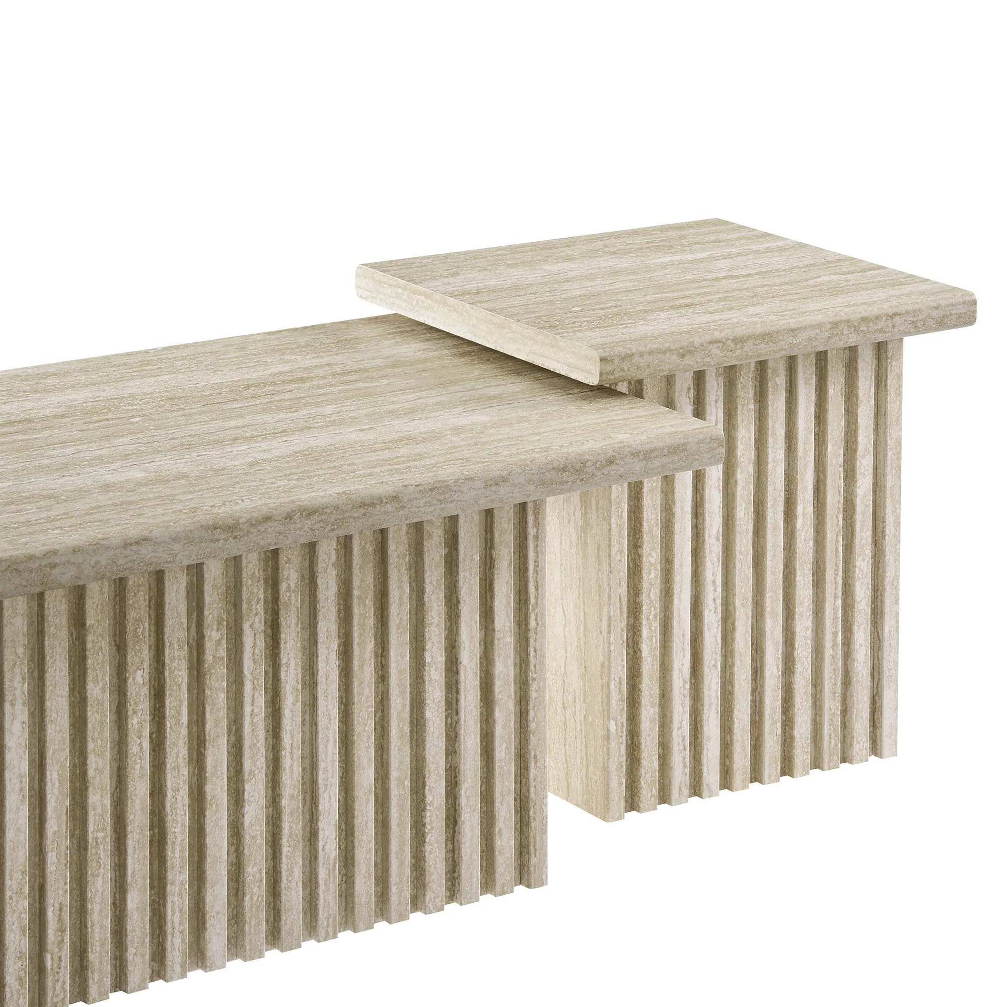 Render Nesting Faux Travertine Coffee Tables Set of 2 by Modway - Image 5