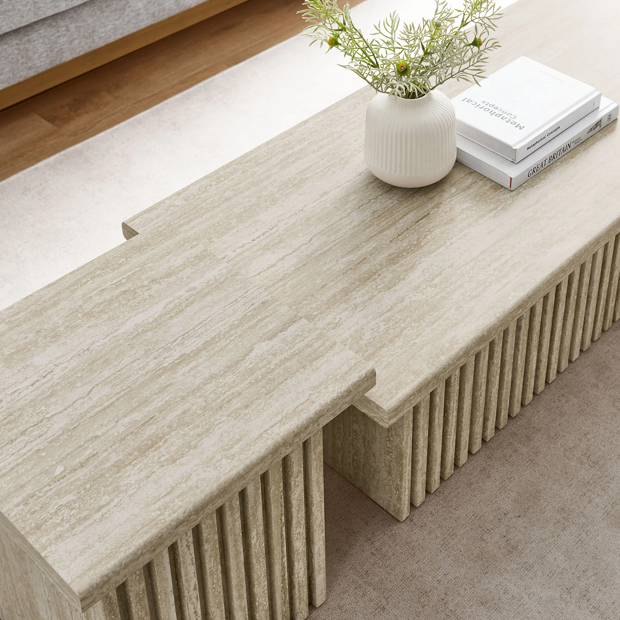Render Nesting Faux Travertine Coffee Tables Set of 2 by Modway - Image 6