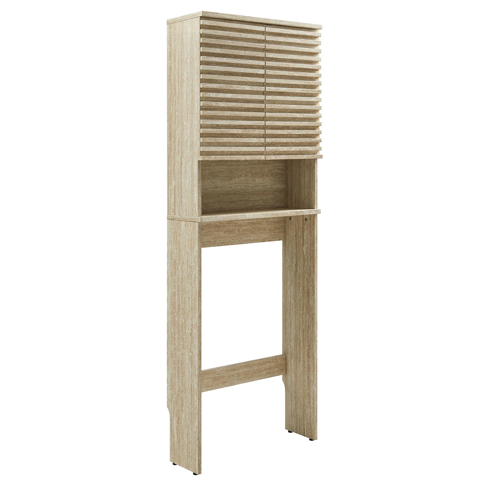 Render Over the Toilet Faux Travertine Bathroom Storage Cabinet by Modway - Image 2
