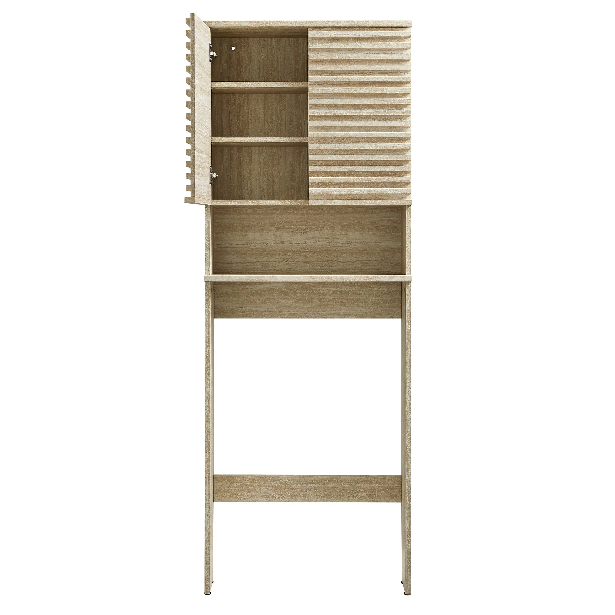 Render Over the Toilet Faux Travertine Bathroom Storage Cabinet by Modway - Image 5