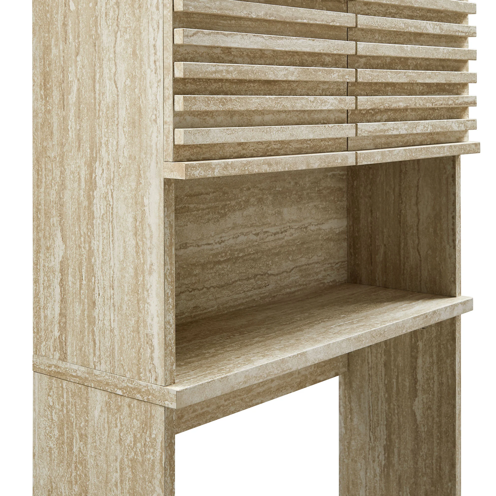 Render Over the Toilet Faux Travertine Bathroom Storage Cabinet by Modway - Image 6
