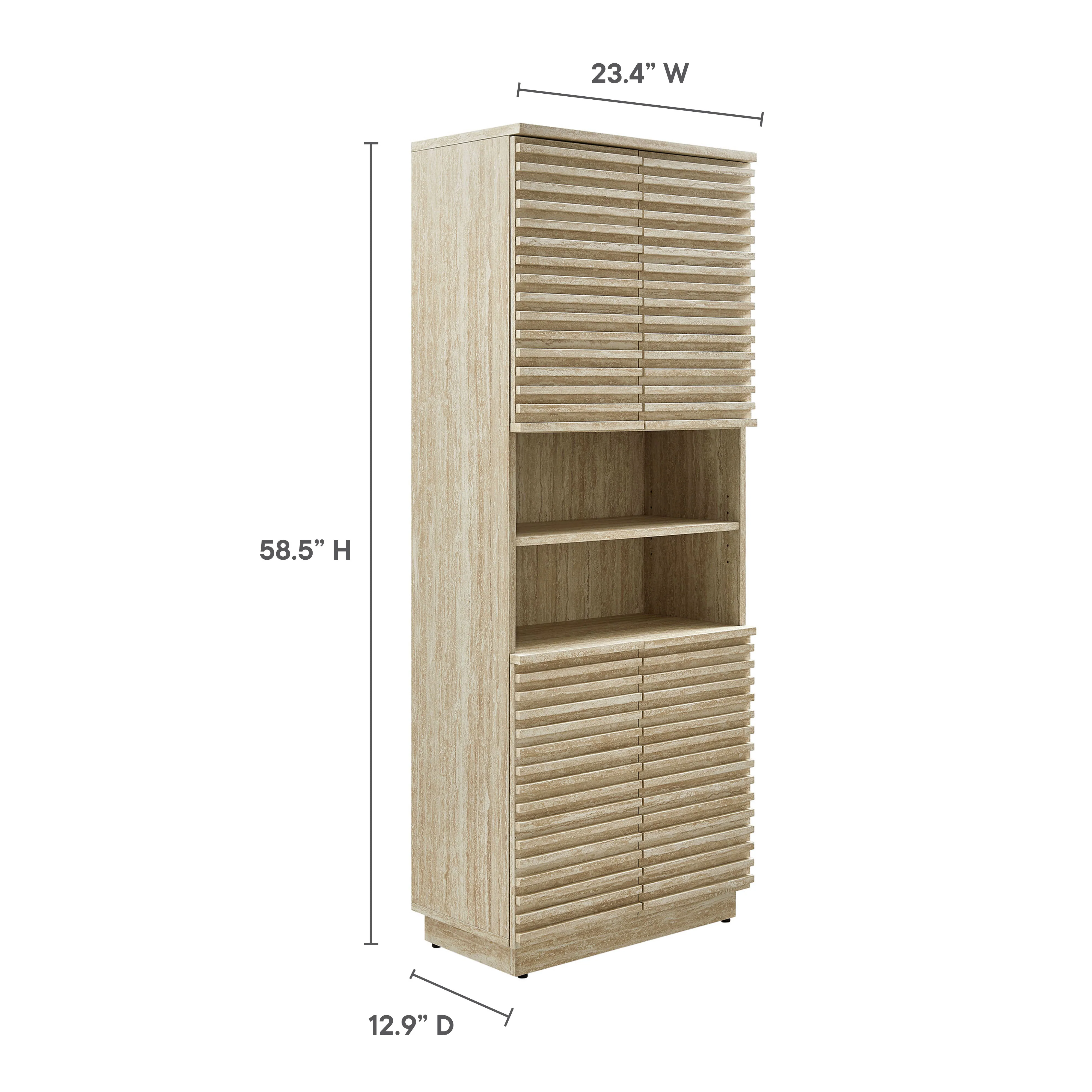 Render Tall Faux Travertine Linen Storage Cabinet by Modway - Image 10