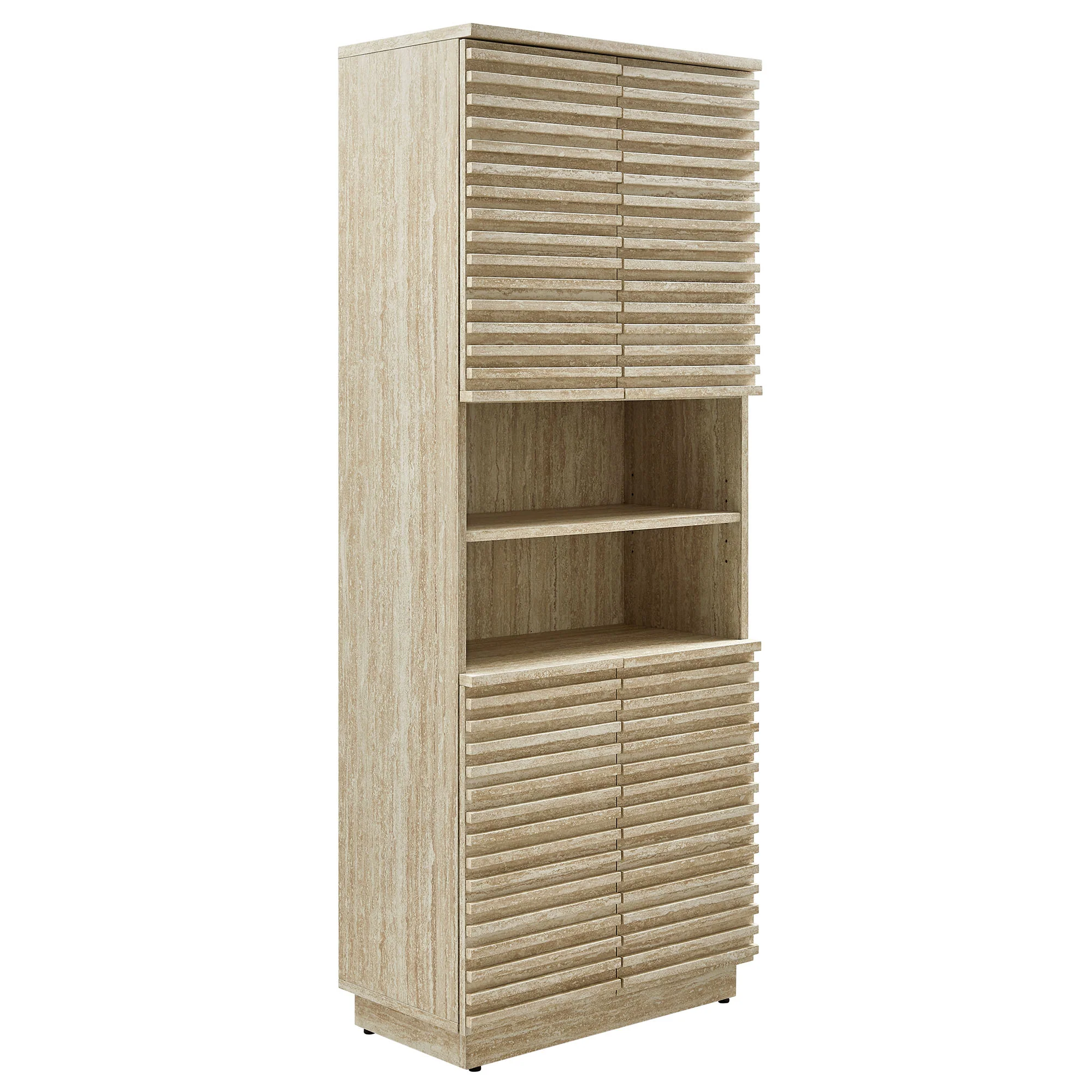 Render Tall Faux Travertine Linen Storage Cabinet by Modway - Image 2