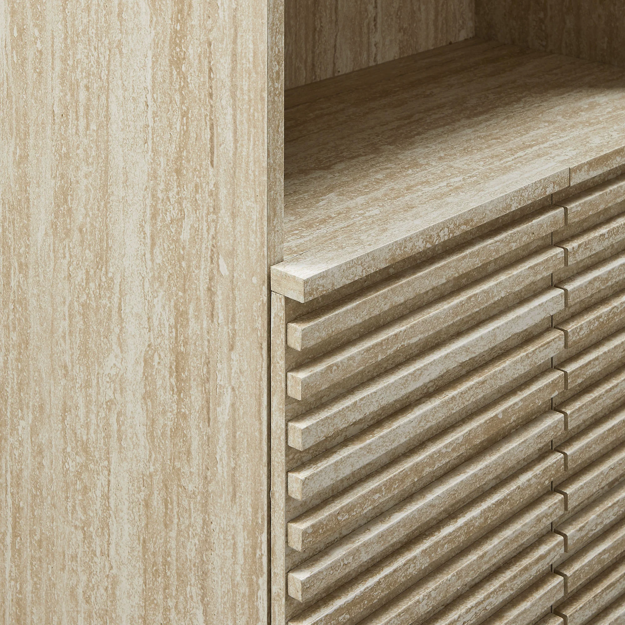 Render Tall Faux Travertine Linen Storage Cabinet by Modway - Image 6