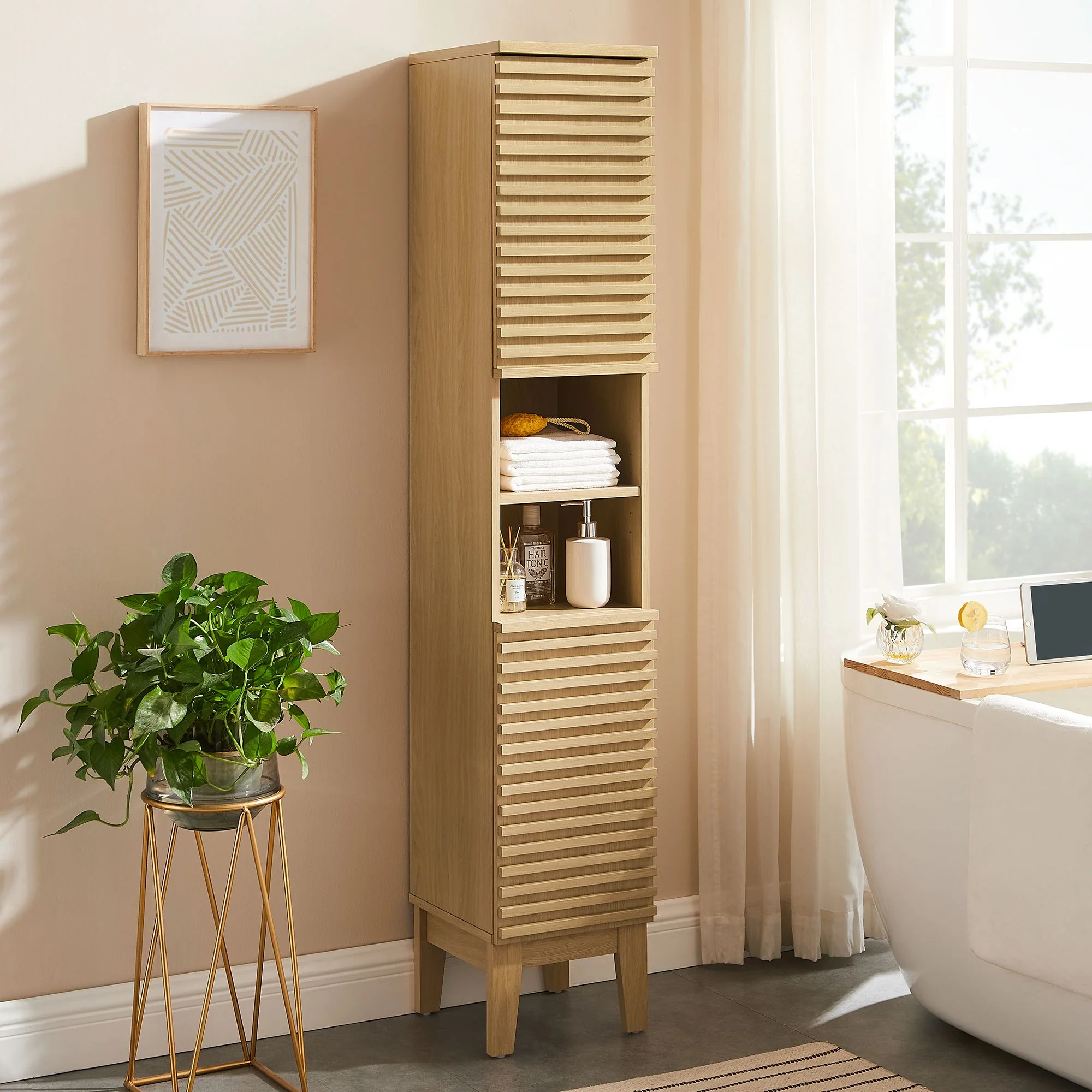 Render Tall Narrow Bathroom Storage Cabinet by Modway - Image 8