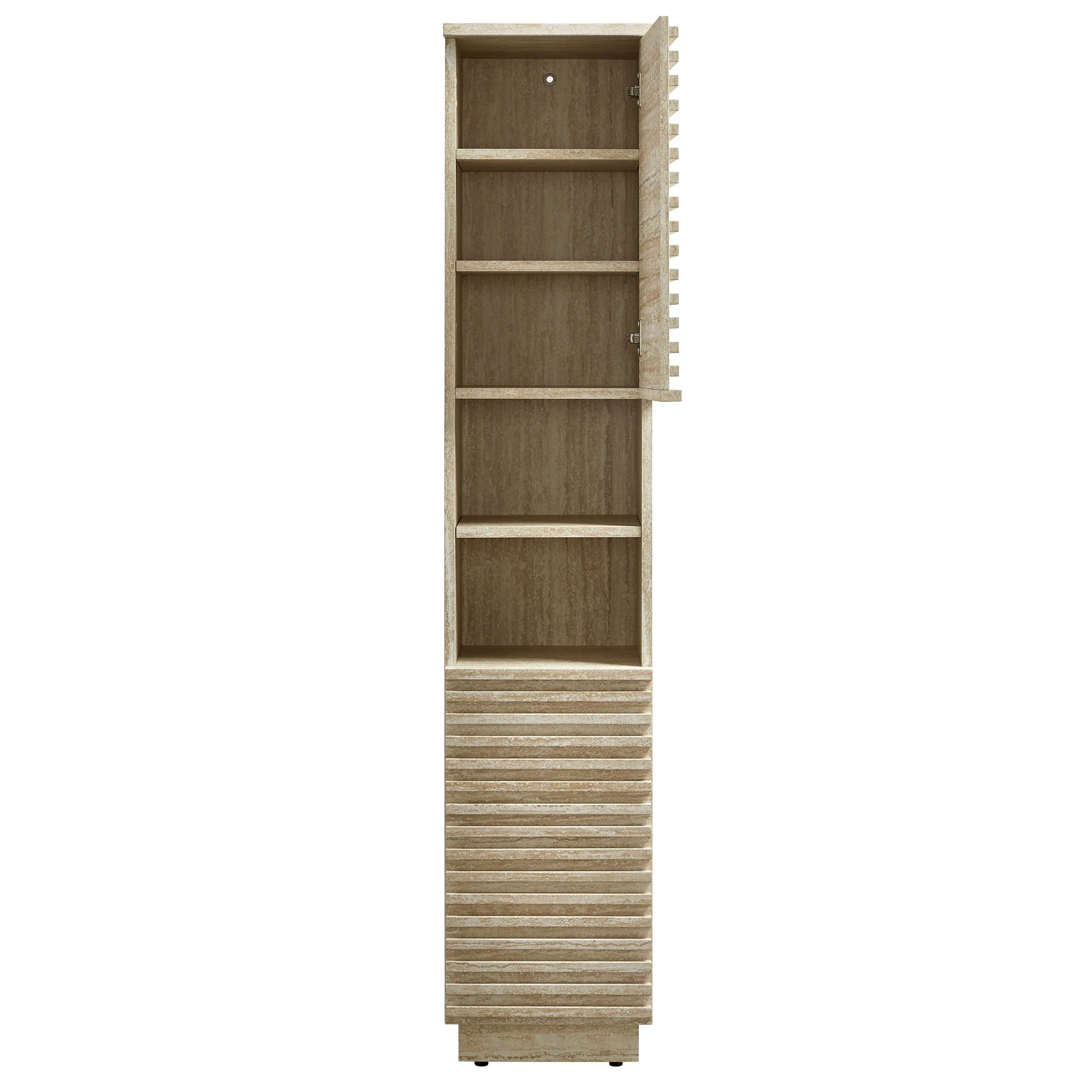 Render Tall Narrow Faux Travertine Linen Storage Cabinet by Modway - Image 5