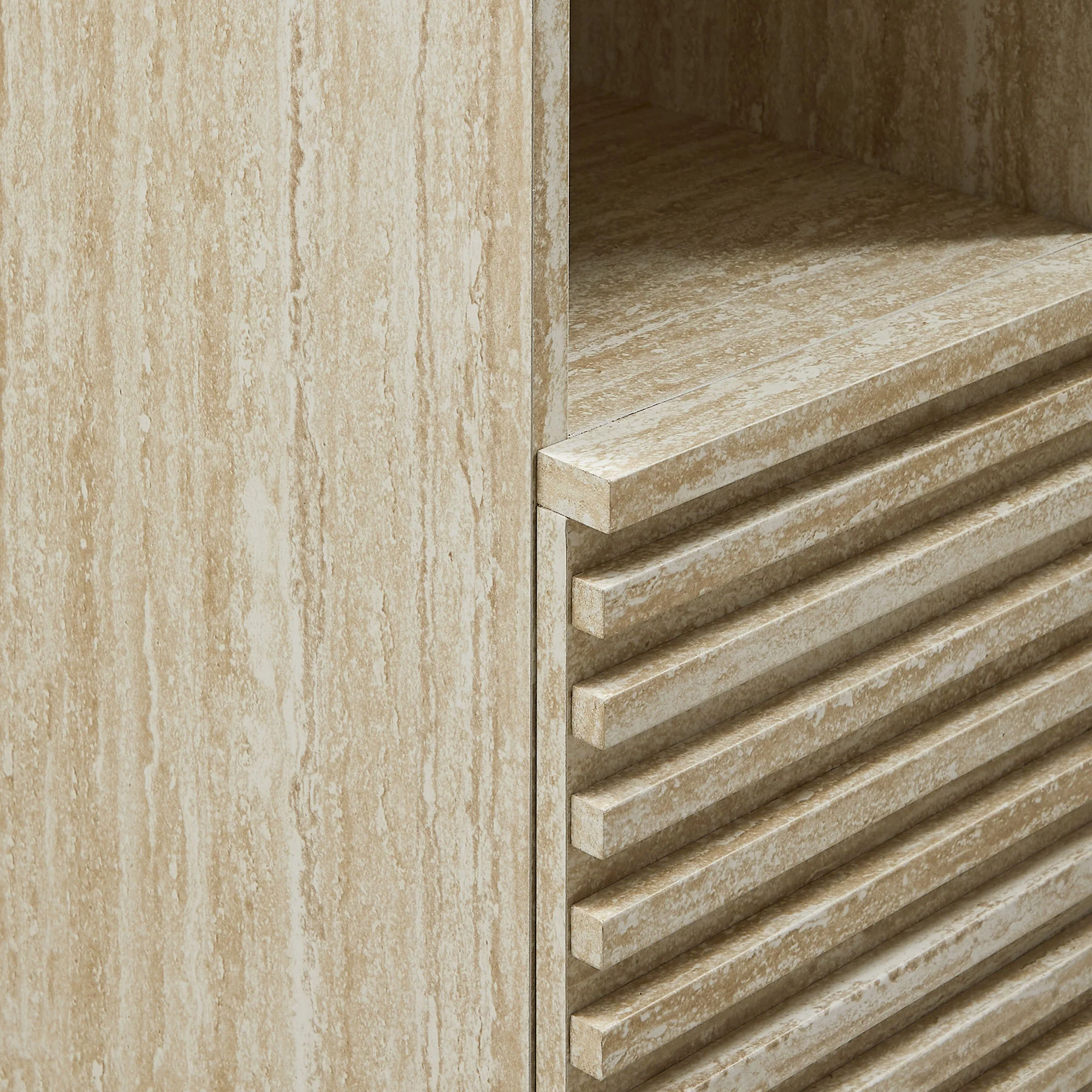 Render Tall Narrow Faux Travertine Linen Storage Cabinet by Modway - Image 6
