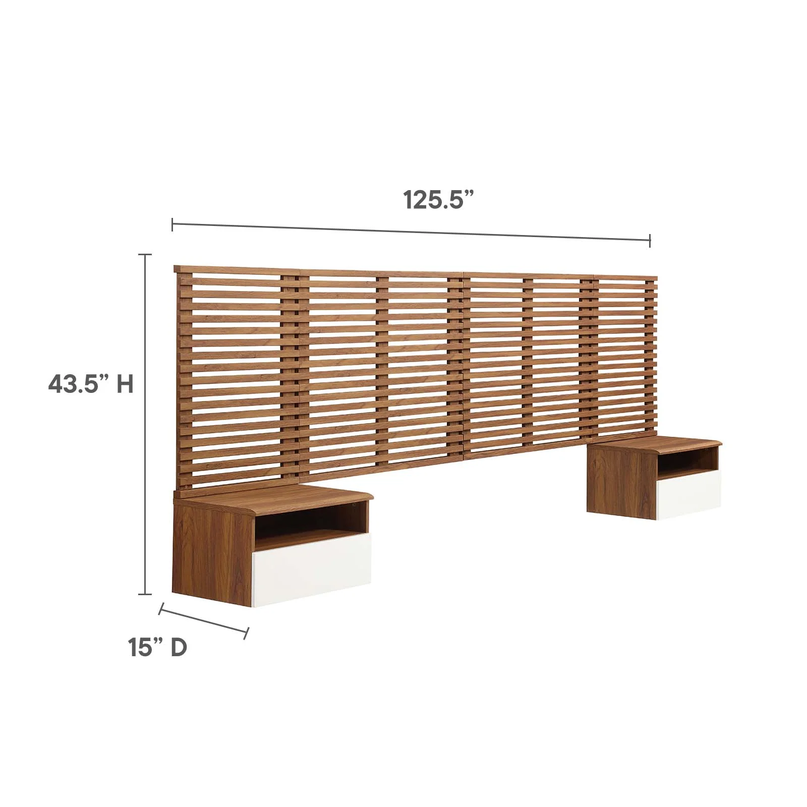 Render Wall Mount King Headboard and Modern Nightstands By Modway - MOD-7114 - Image 6