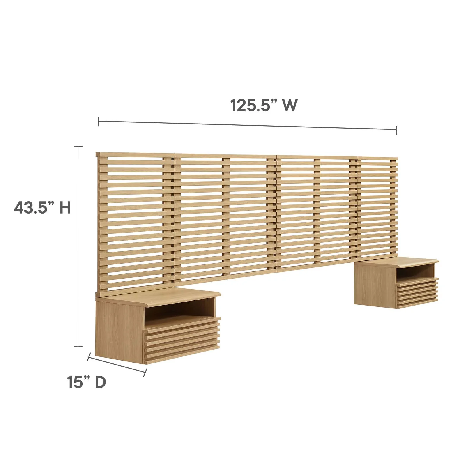 Render Wall Mount King Headboard and Modern Nightstands By Modway - MOD-7117 - Image 13