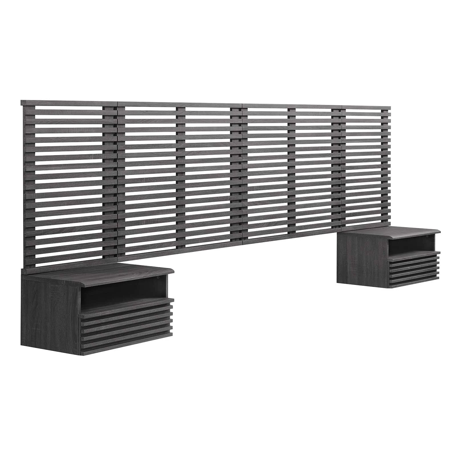 Render Wall Mount King Headboard and Modern Nightstands By Modway - MOD-7117 - Image 2