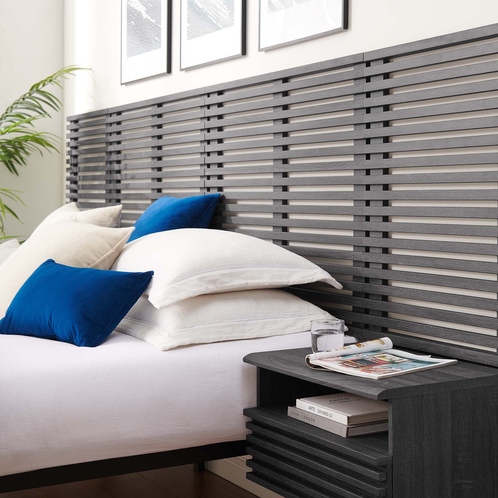 Render Wall Mount King Headboard and Modern Nightstands By Modway - MOD-7117 - Image 7