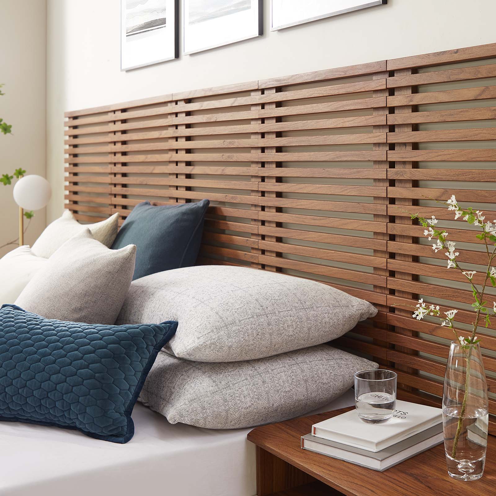 Render Wall Mount Queen Headboard and Modern Nightstands By Modway - MOD-7113 - Image 7