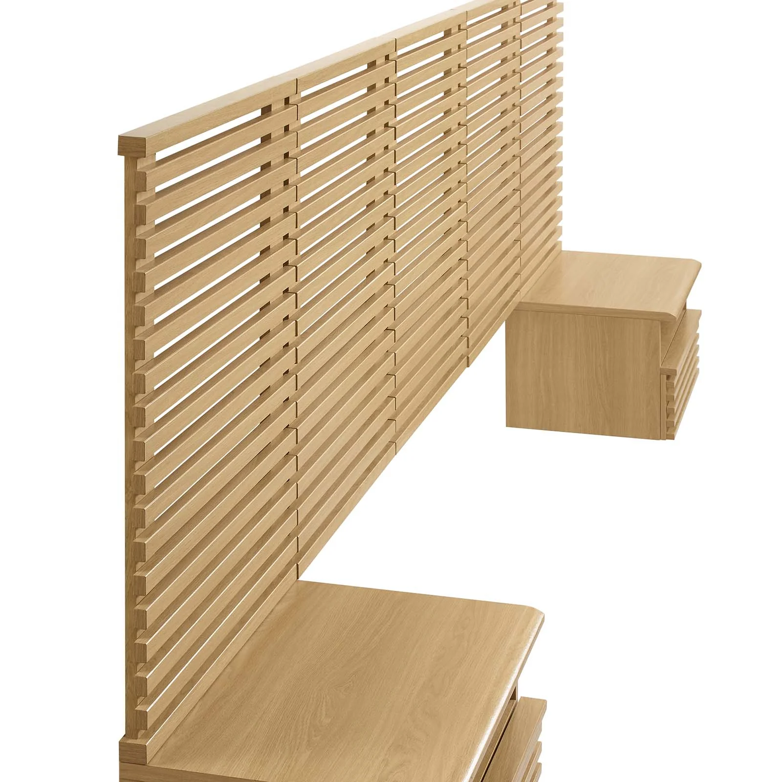 Render Wall Mount Queen Headboard and Modern Nightstands By Modway - MOD-7116 - Image 11