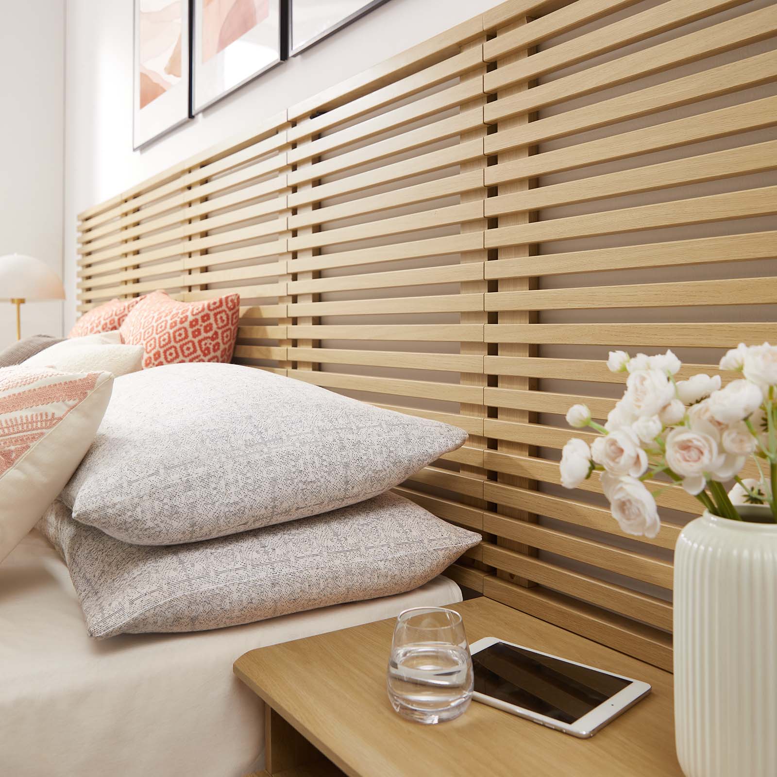 Render Wall Mount Queen Headboard and Modern Nightstands By Modway - MOD-7116 - Image 14