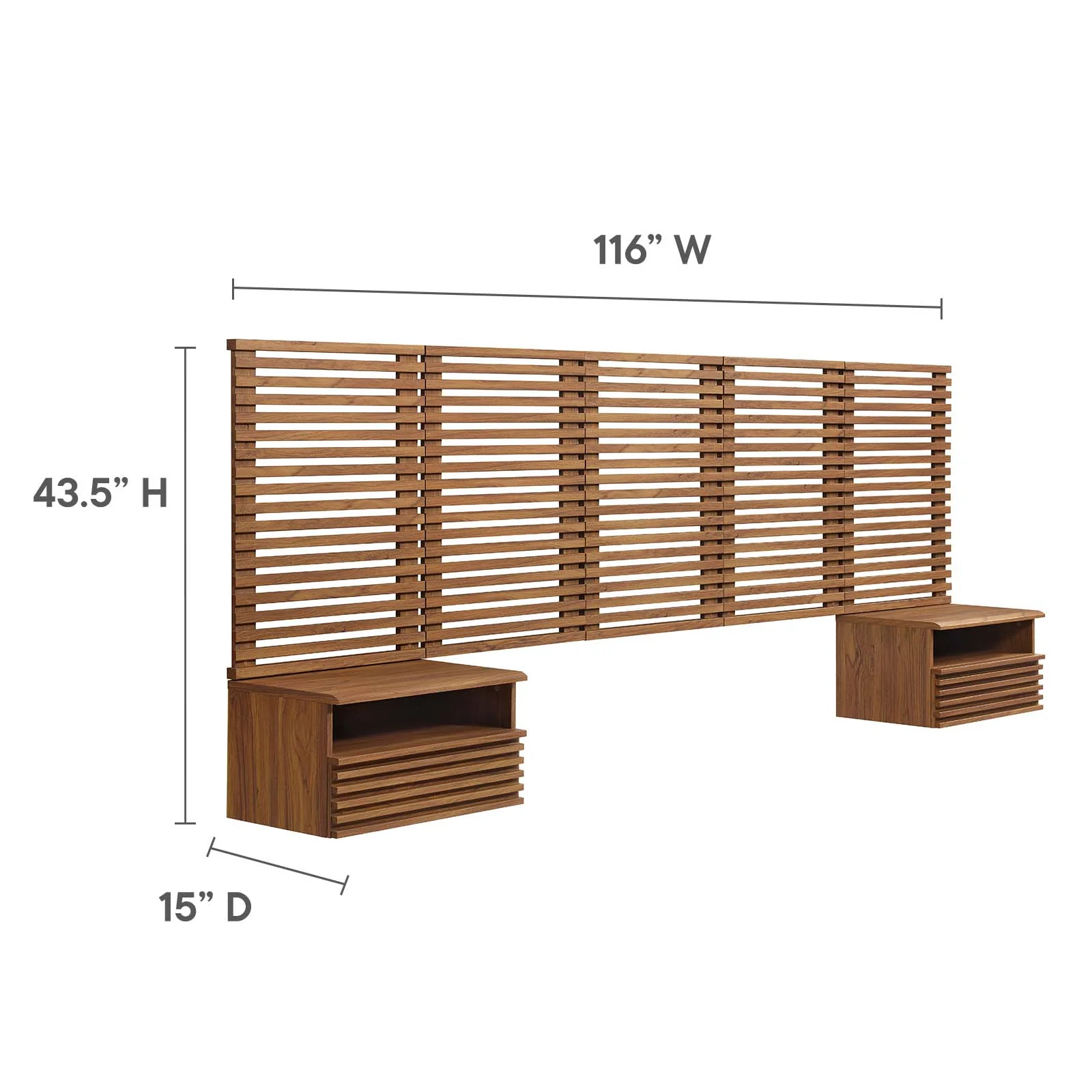 Render Wall Mount Queen Headboard and Modern Nightstands By Modway - MOD-7116 - Image 20