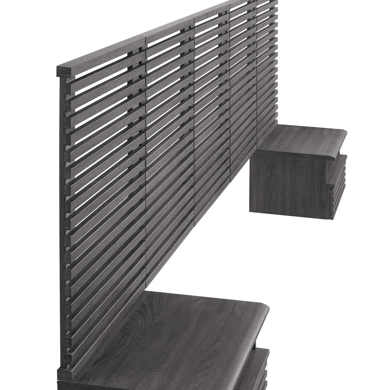 Render Wall Mount Queen Headboard and Modern Nightstands By Modway - MOD-7116 - Image 4