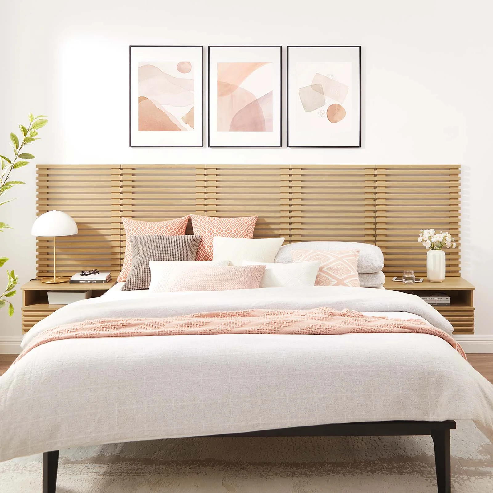 Render Wall Mount Queen Headboard and Modern Nightstands By Modway - MOD-7116 - Image 8
