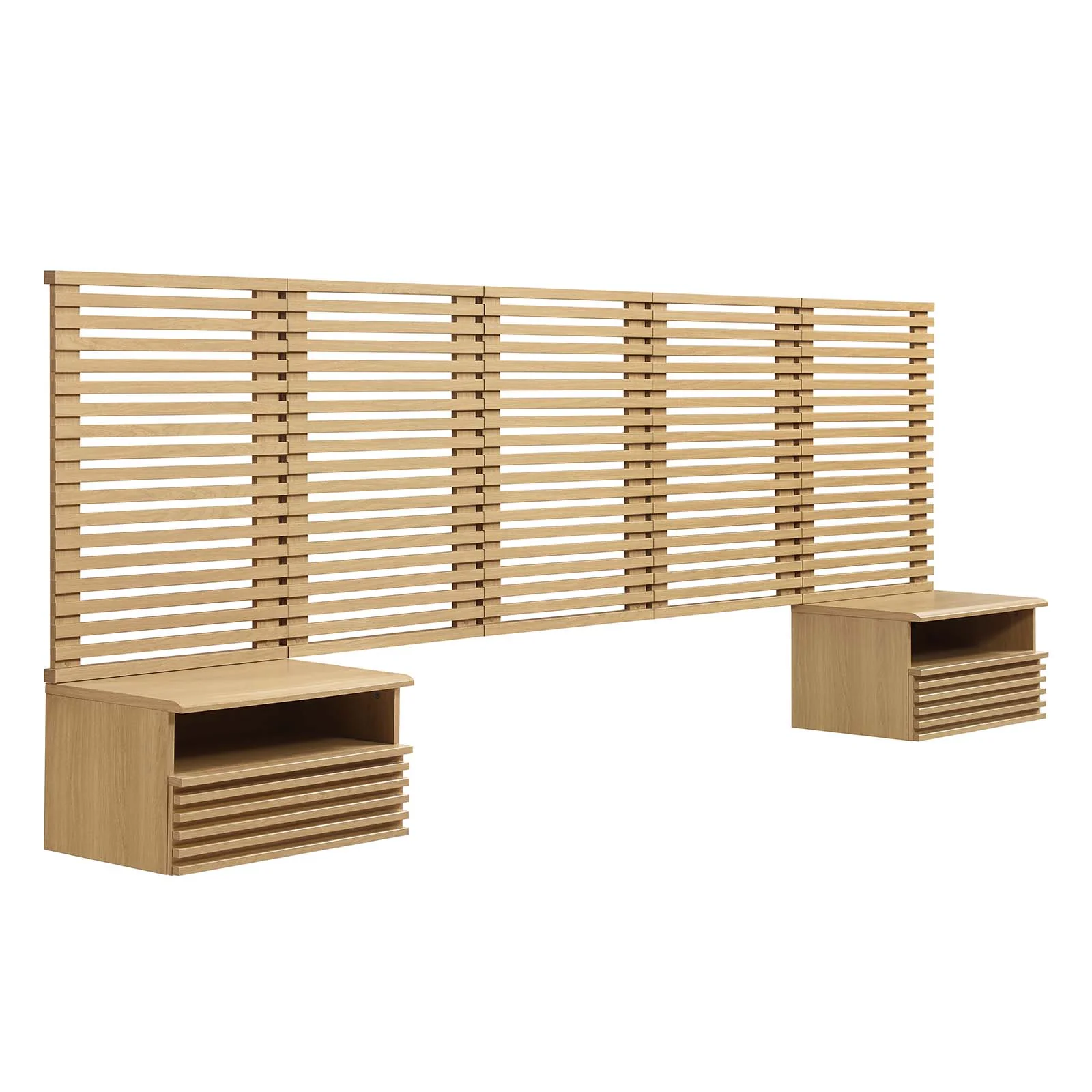Render Wall Mount Queen Headboard and Modern Nightstands By Modway - MOD-7116 - Image 9