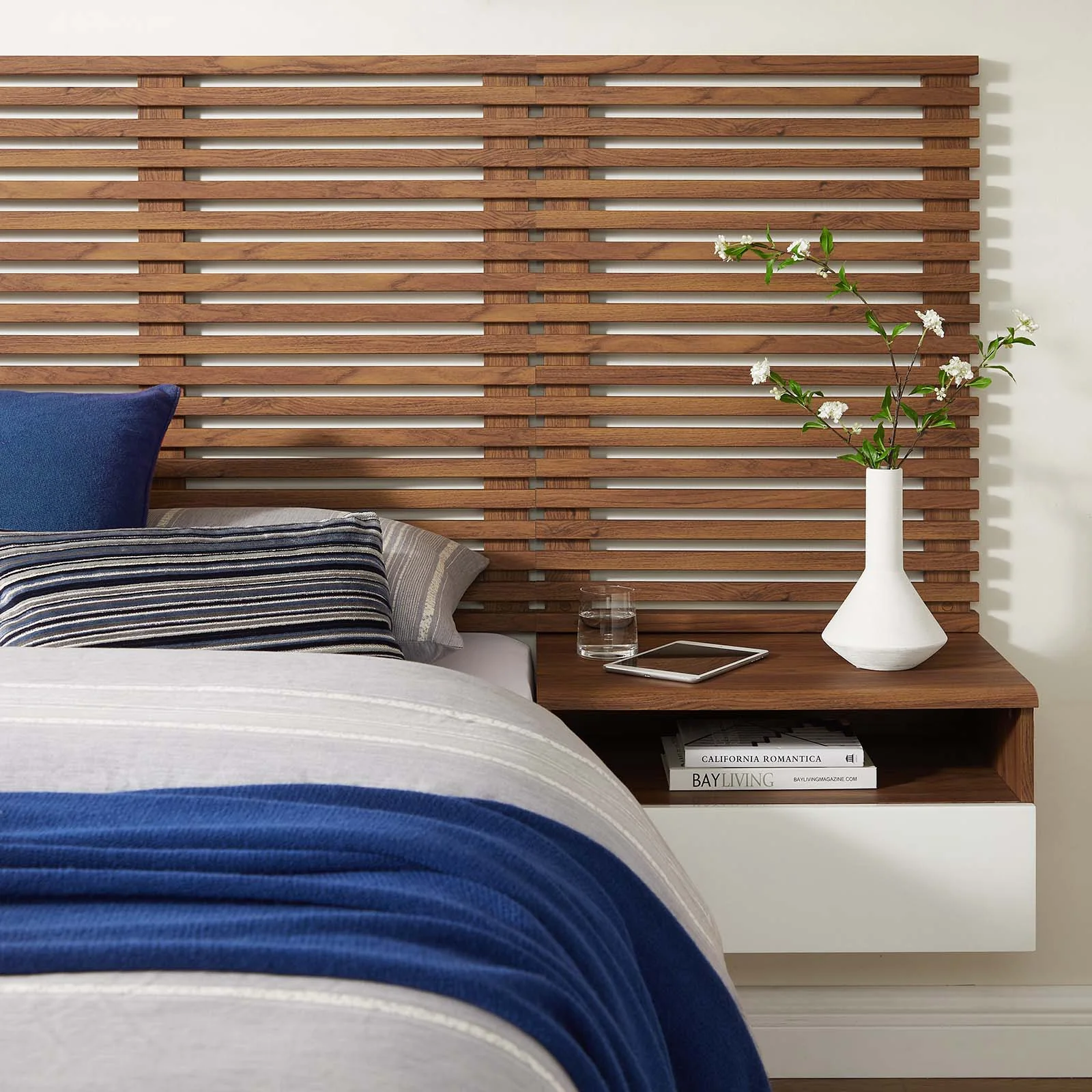Render Wall Mount Twin Headboard and Modern Nightstands By Modway - MOD-7112 - Image 7