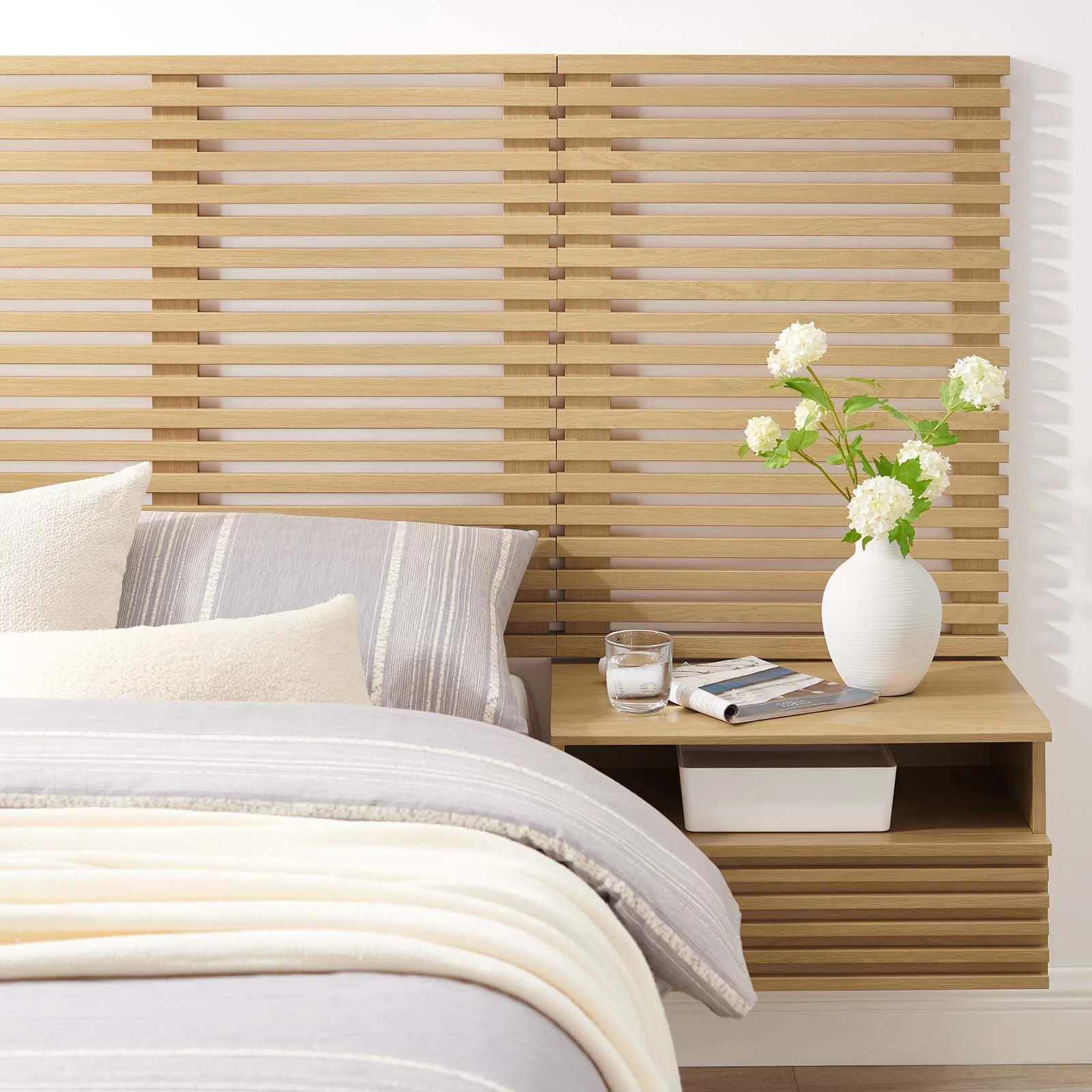 Render Wall Mount Twin Headboard and Modern Nightstands By Modway - MOD-7115 - Image 14