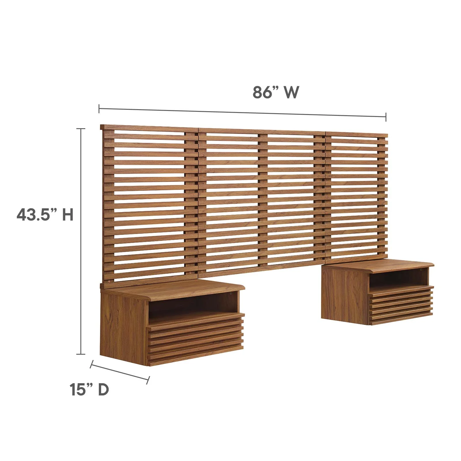 Render Wall Mount Twin Headboard and Modern Nightstands By Modway - MOD-7115 - Image 20