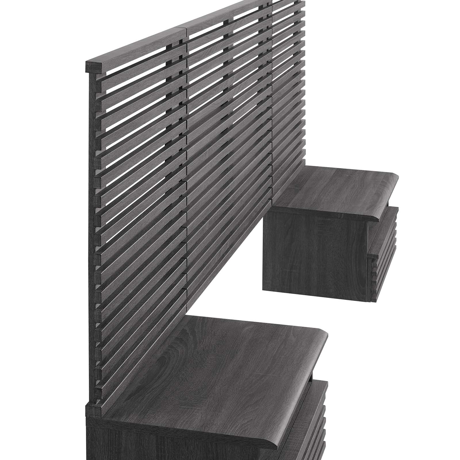 Render Wall Mount Twin Headboard and Modern Nightstands By Modway - MOD-7115 - Image 4