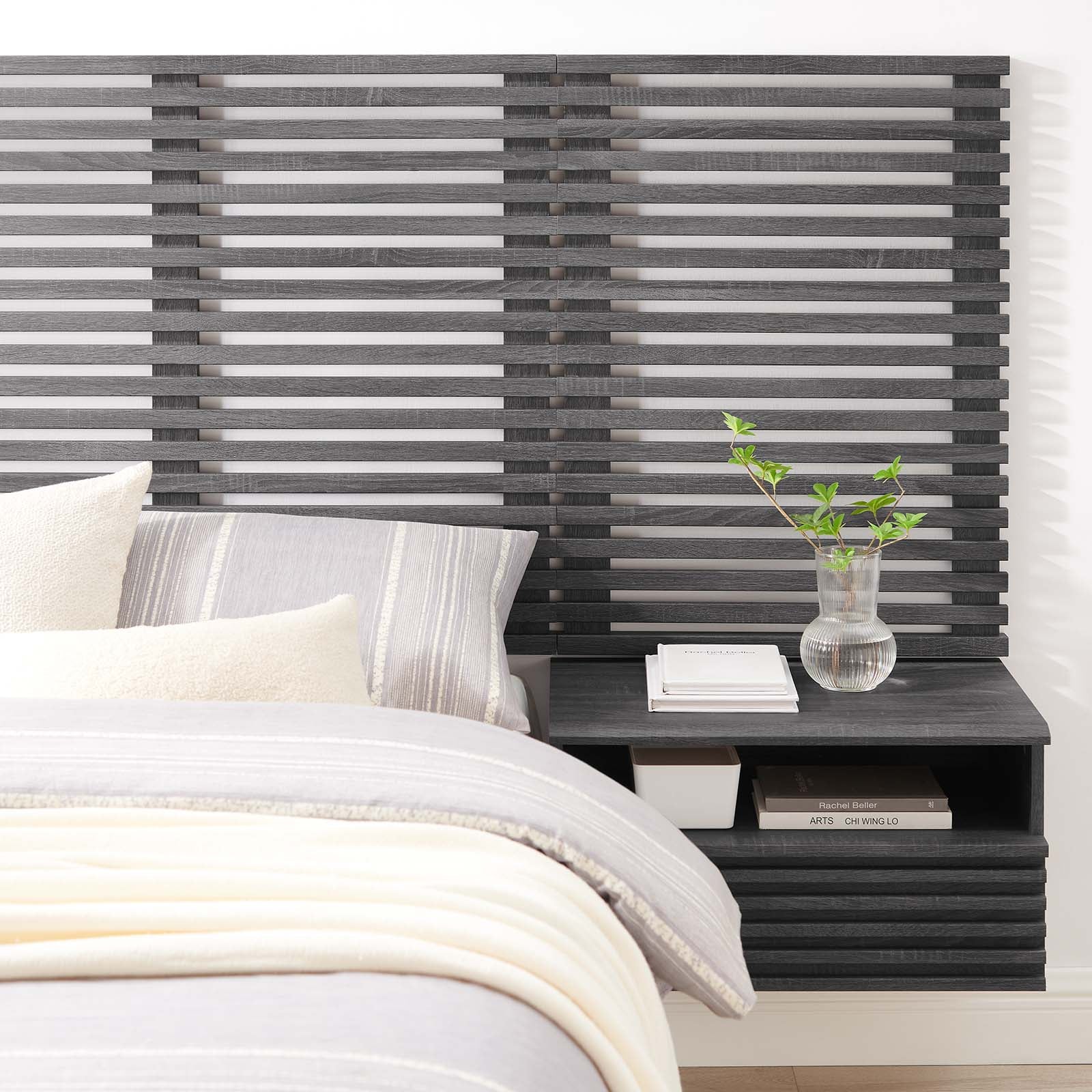 Render Wall Mount Twin Headboard and Modern Nightstands By Modway - MOD-7115 - Image 7