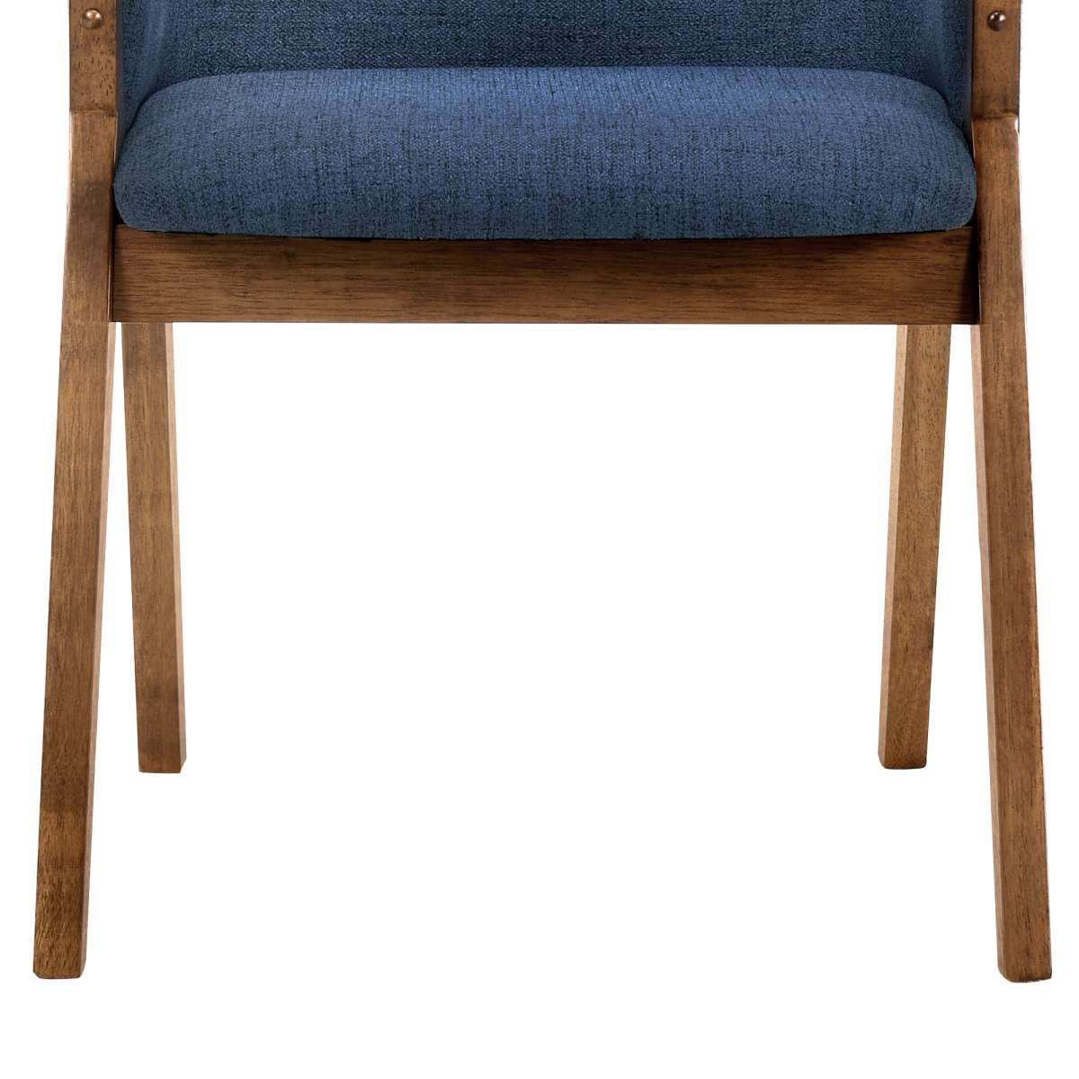 Renzo Blue Fabric and Walnut Wood Dining Side Chairs - Set of 2 By Armen Living - Image 5