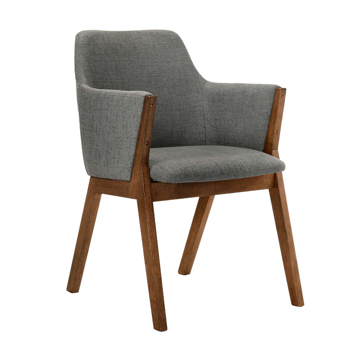 Renzo Charcoal Fabric and Walnut Wood Dining Side Chairs - Set of 2 By Armen Living - Image 3
