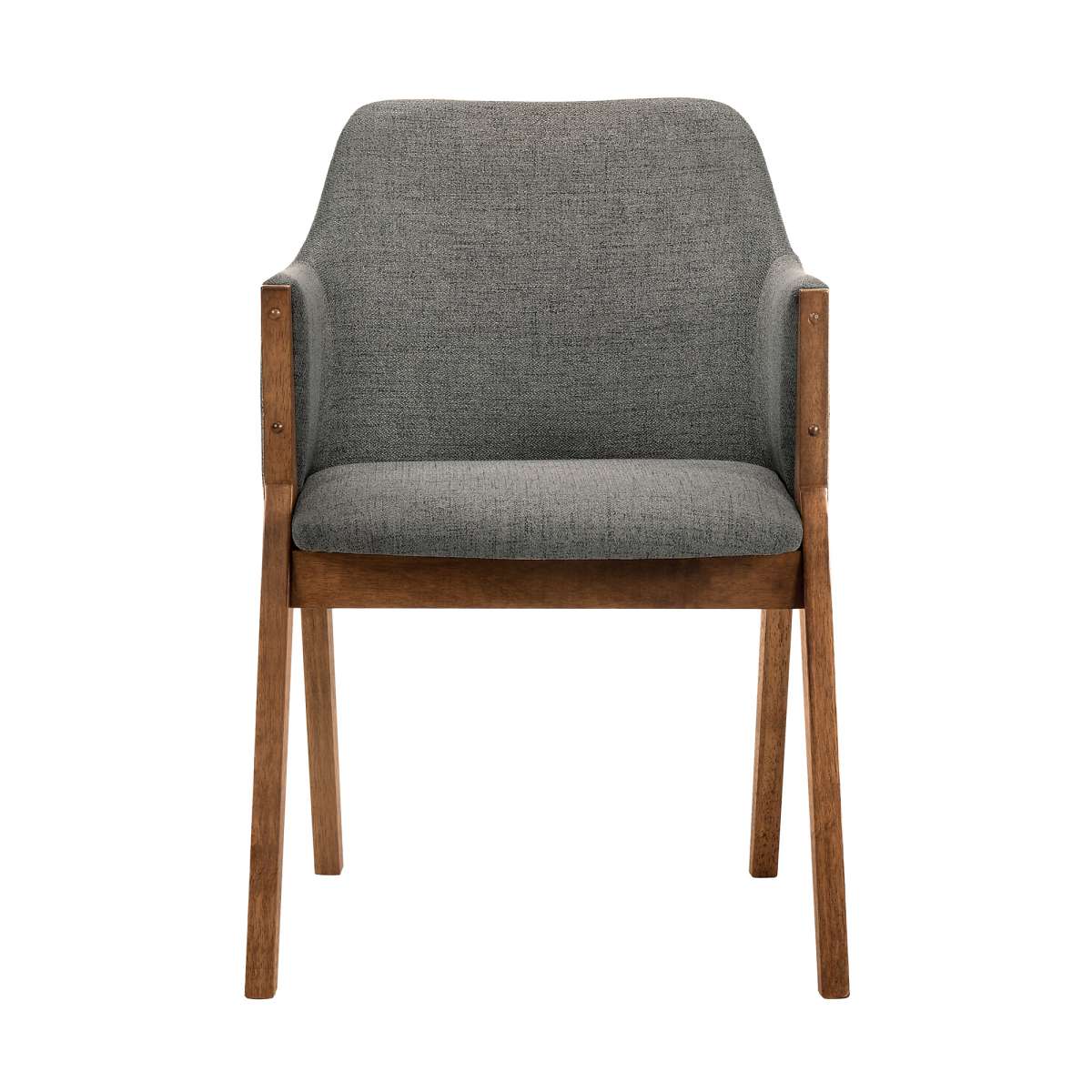 Renzo Charcoal Fabric and Walnut Wood Dining Side Chairs - Set of 2 By Armen Living - Image 4