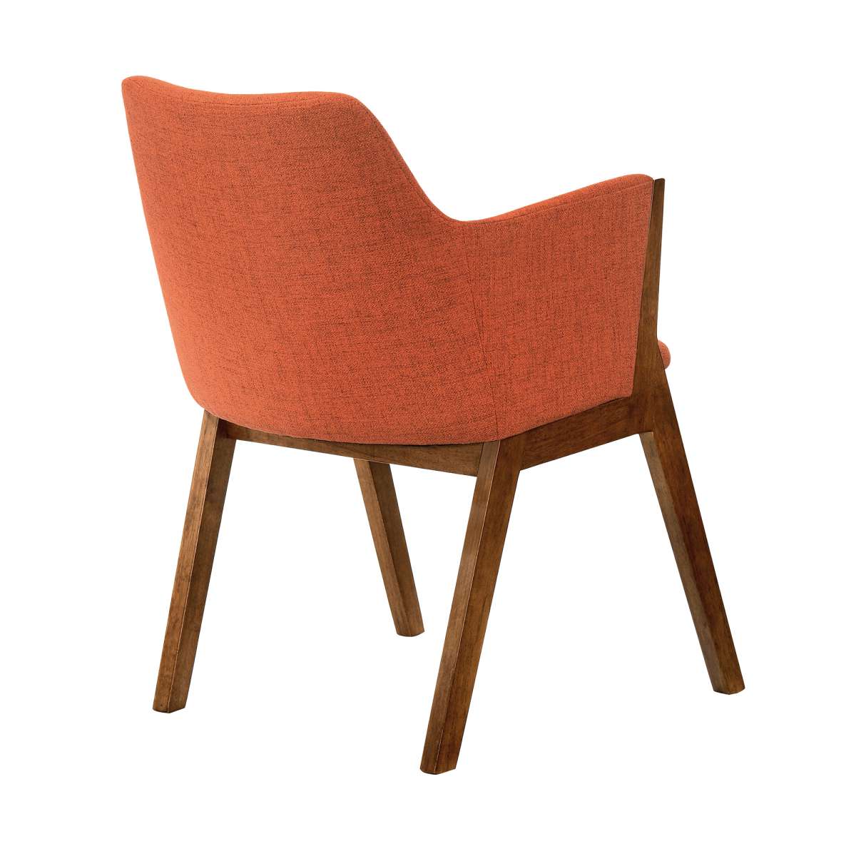 Renzo Orange Fabric and Walnut Wood Dining Side Chairs - Set of 2 By Armen Living - Image 5