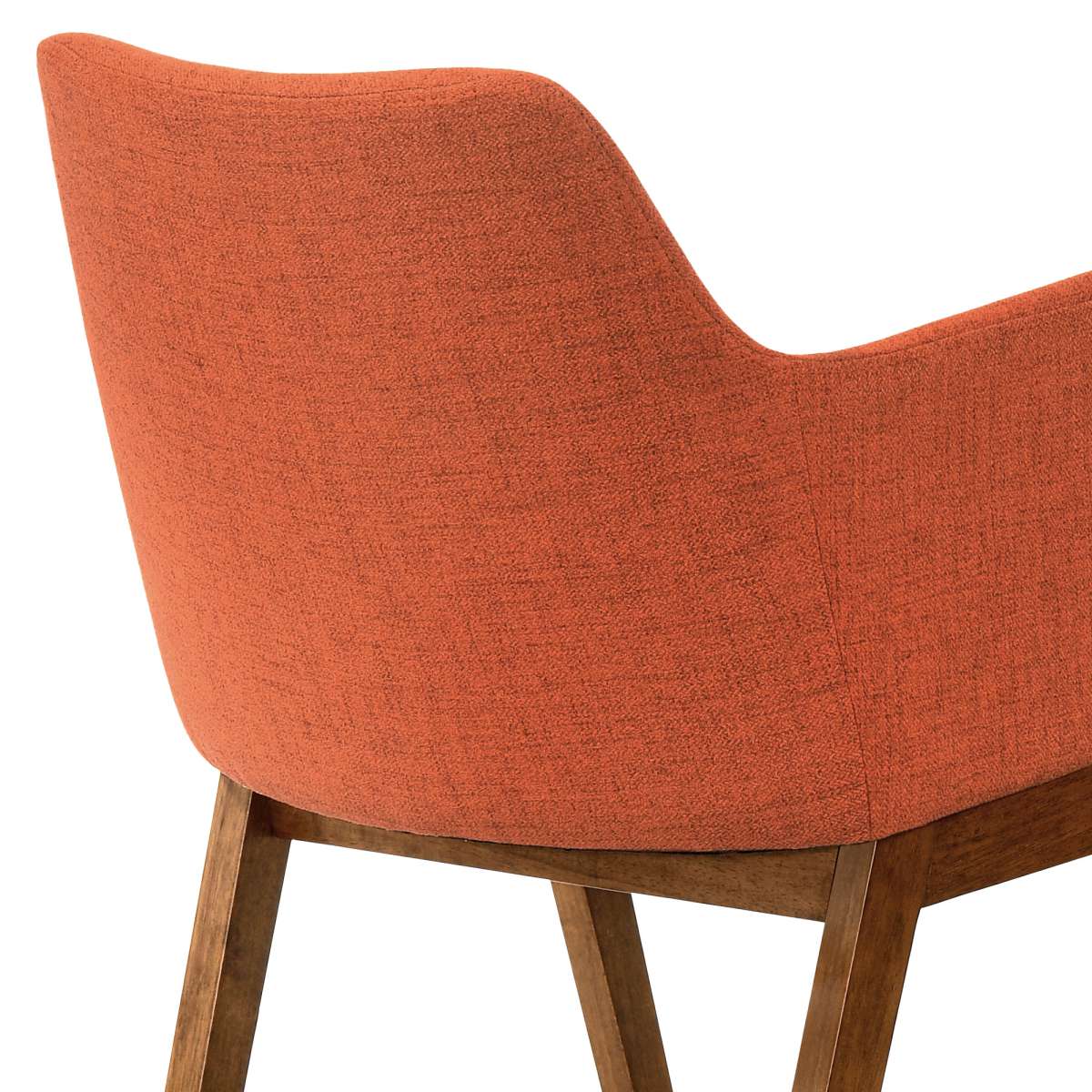 Renzo Orange Fabric and Walnut Wood Dining Side Chairs - Set of 2 By Armen Living - Image 7