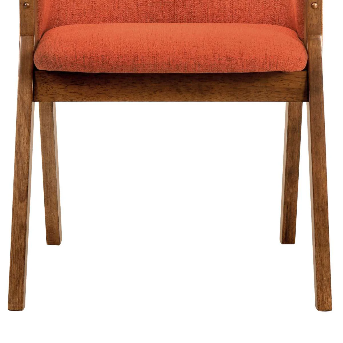 Renzo Orange Fabric and Walnut Wood Dining Side Chairs - Set of 2 By Armen Living - Image 8