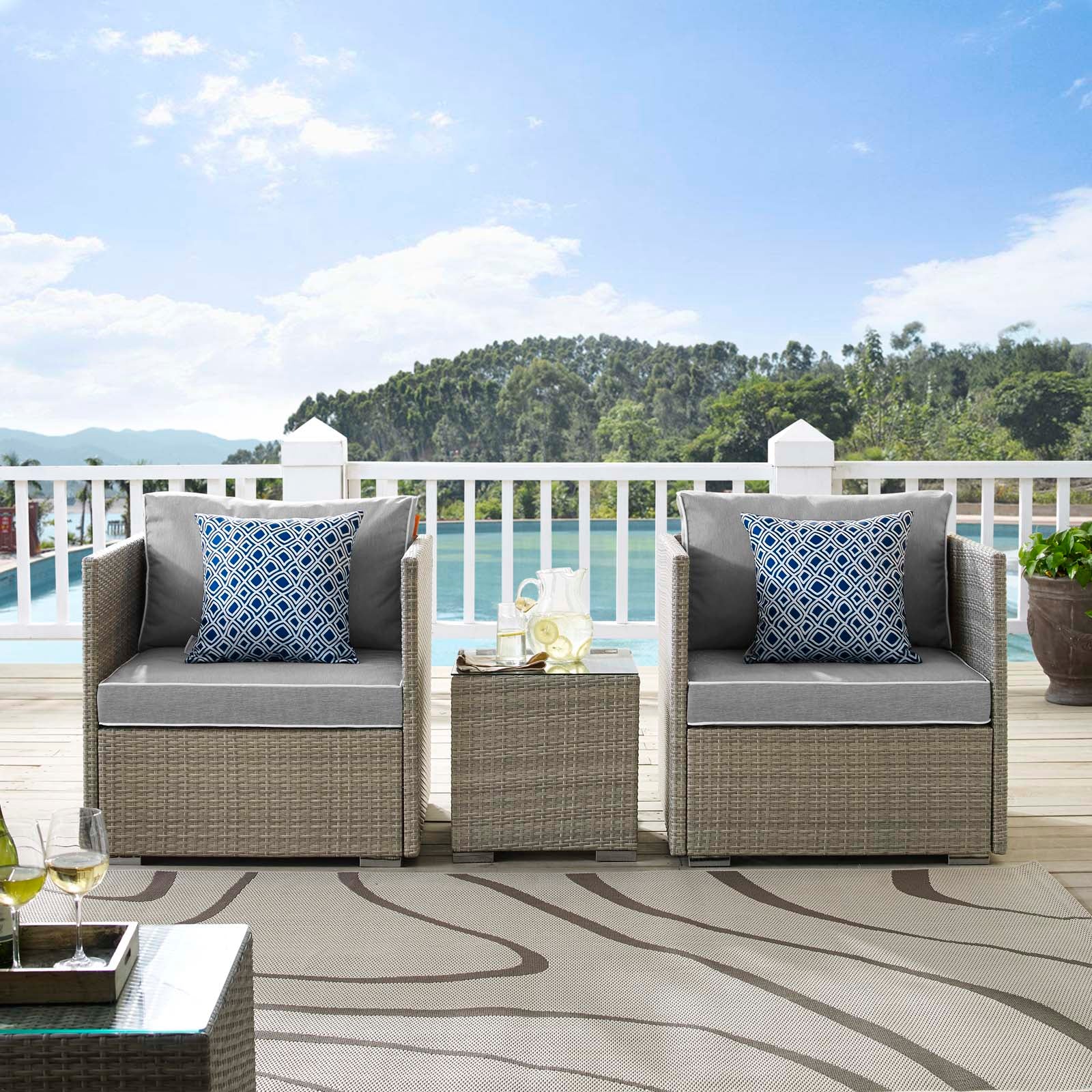 Repose 3 Piece Outdoor Patio Sectional Set By Modway - EEI-3006 - Image 7