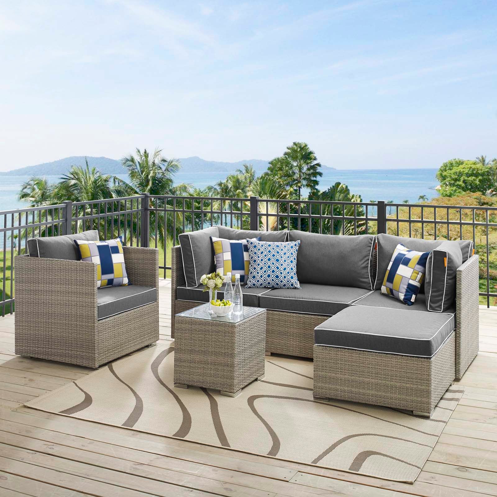 Repose 6 Piece Outdoor Patio Sectional Set By Modway - EEI-3014 - Image 14