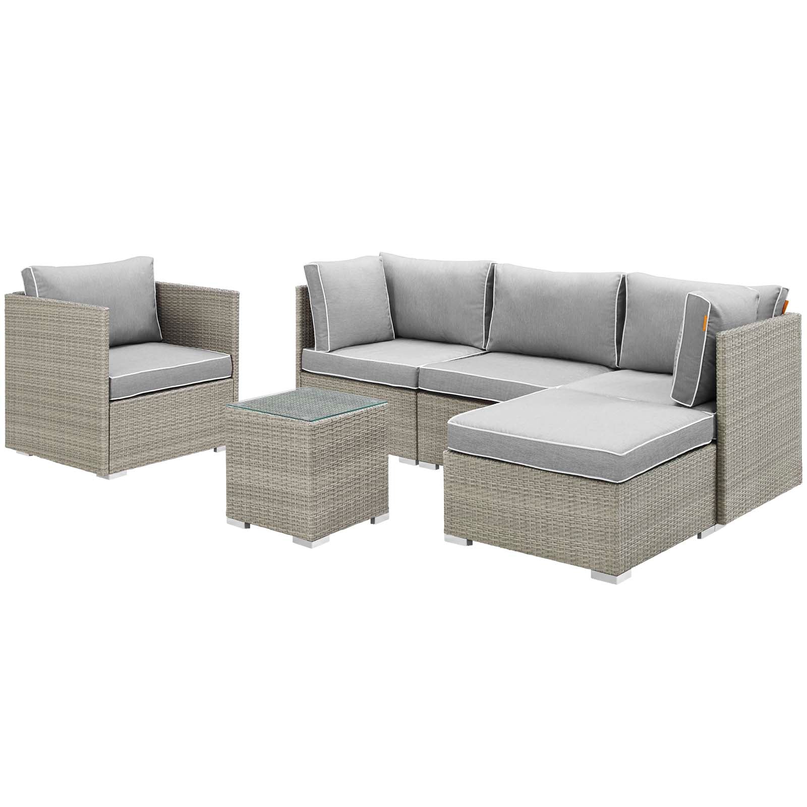 Repose 6 Piece Outdoor Patio Sectional Set By Modway - EEI-3014 - Image 15