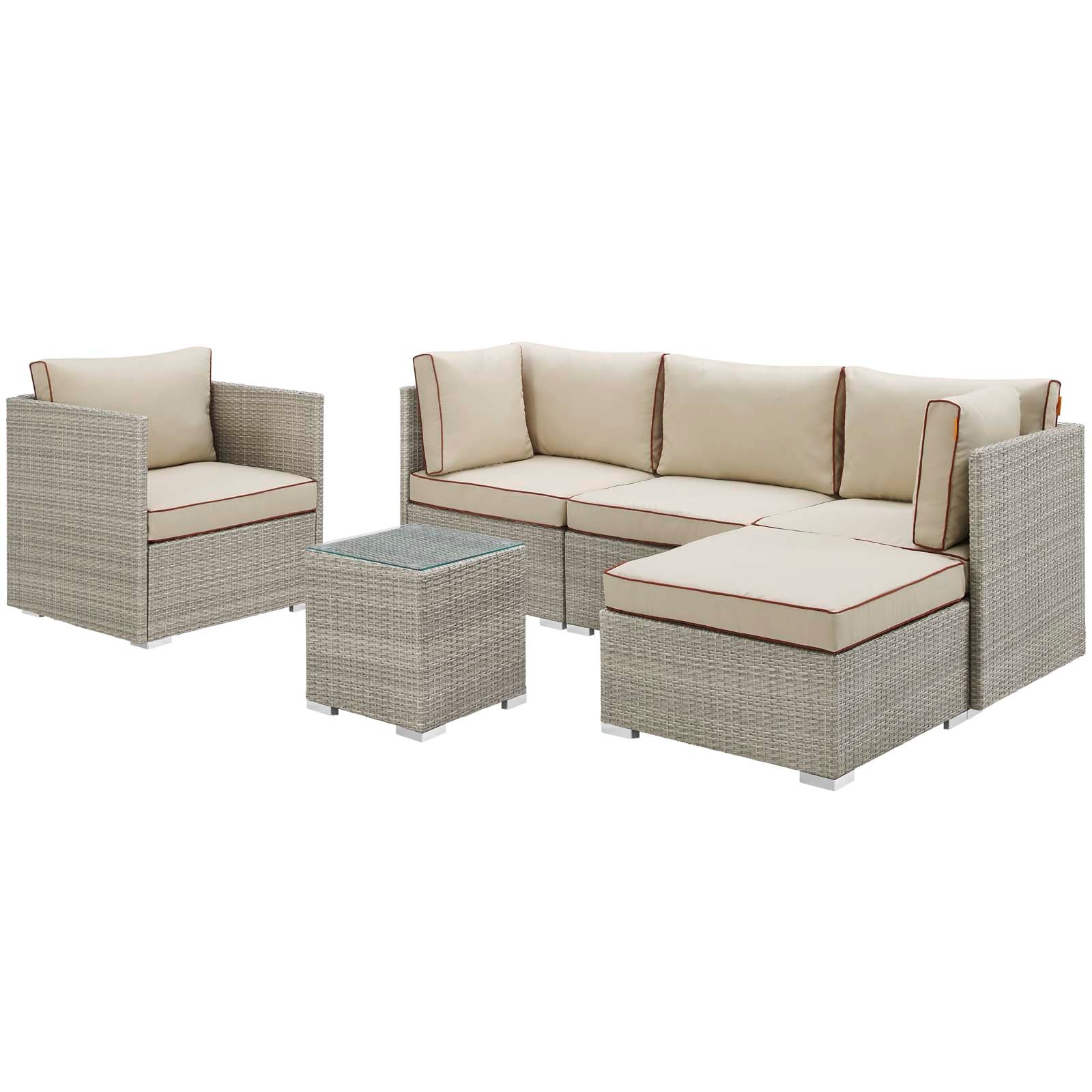 Repose 6 Piece Outdoor Patio Sectional Set By Modway - EEI-3014 - Image 2