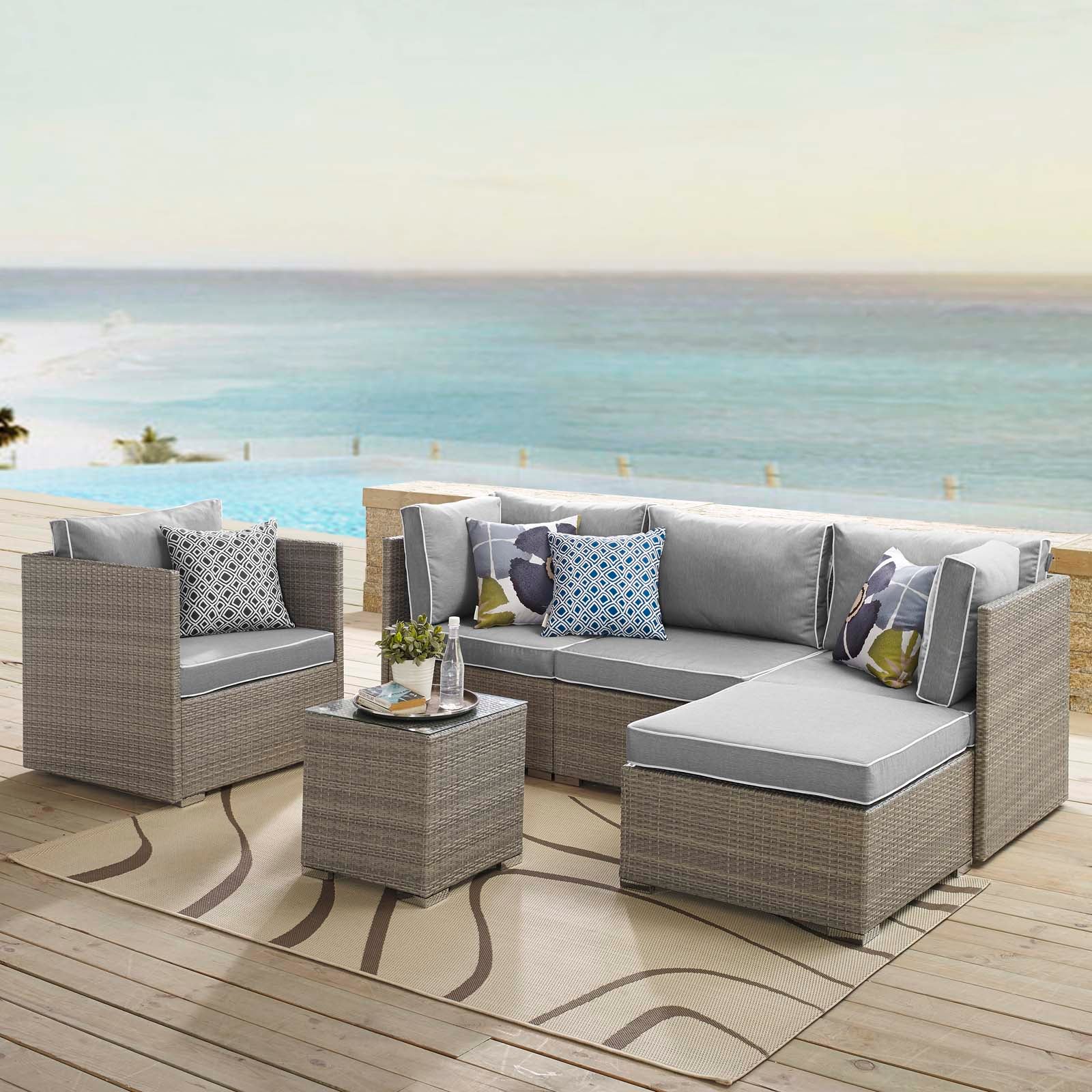 Repose 6 Piece Outdoor Patio Sectional Set By Modway - EEI-3014 - Image 21