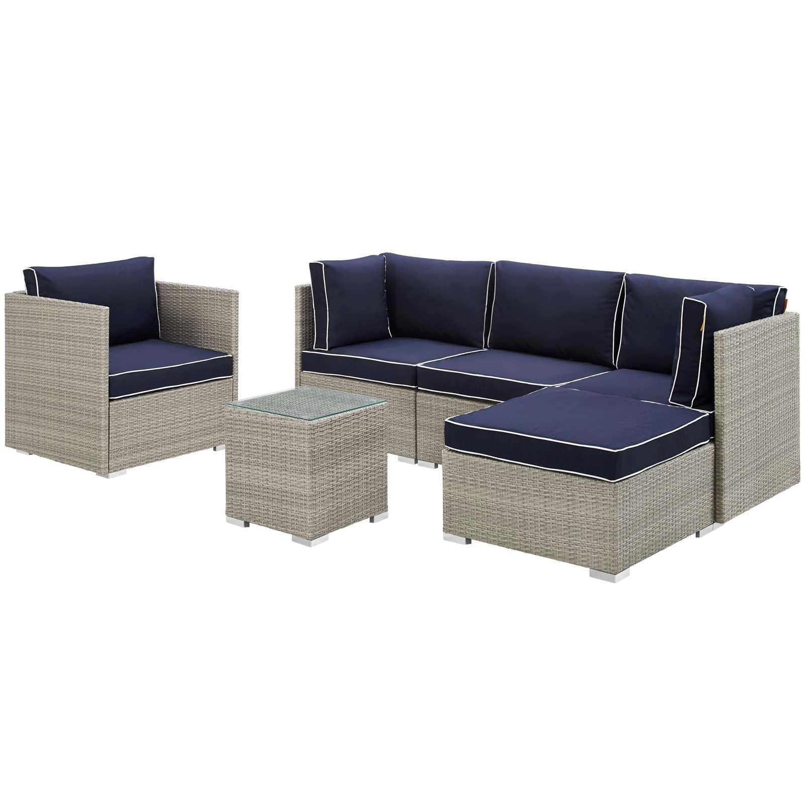 Repose 6 Piece Outdoor Patio Sectional Set By Modway - EEI-3014 - Image 22