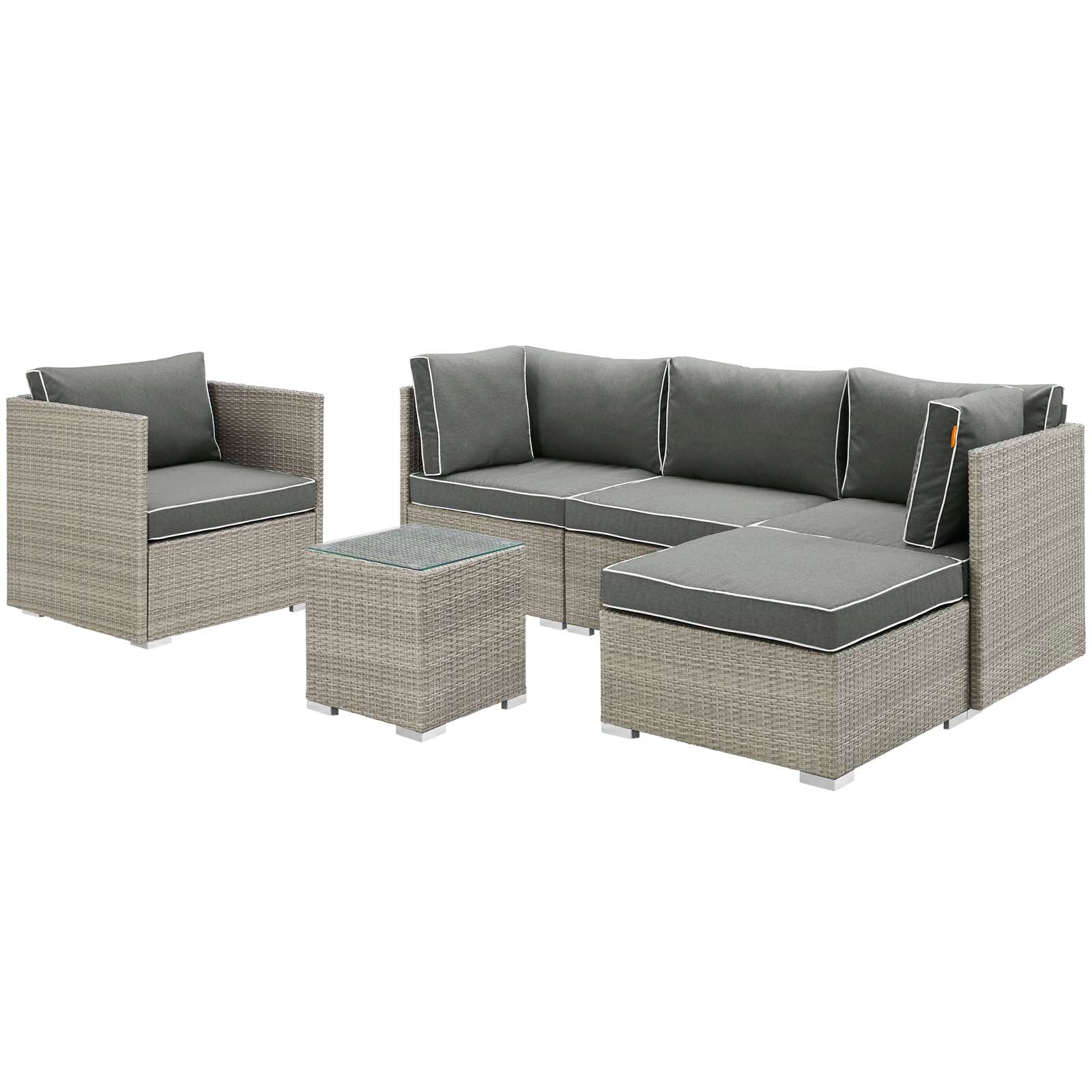 Repose 6 Piece Outdoor Patio Sectional Set By Modway - EEI-3014 - Image 8