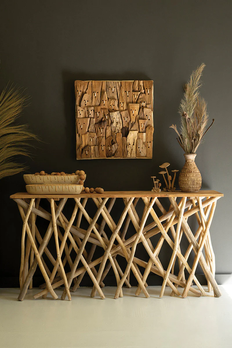 Repurposed Teak Wood Branches Console Table By Kalalou - Image 2