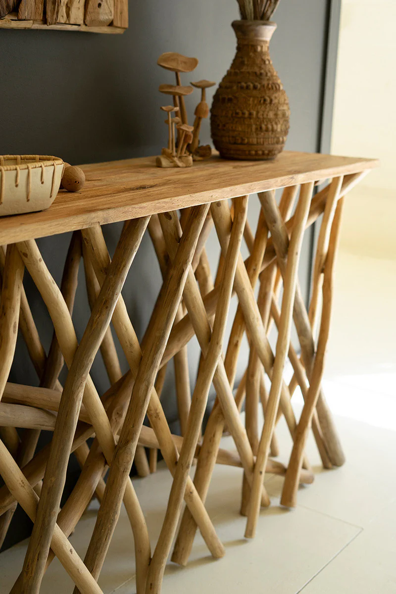 Repurposed Teak Wood Branches Console Table By Kalalou - Image 4