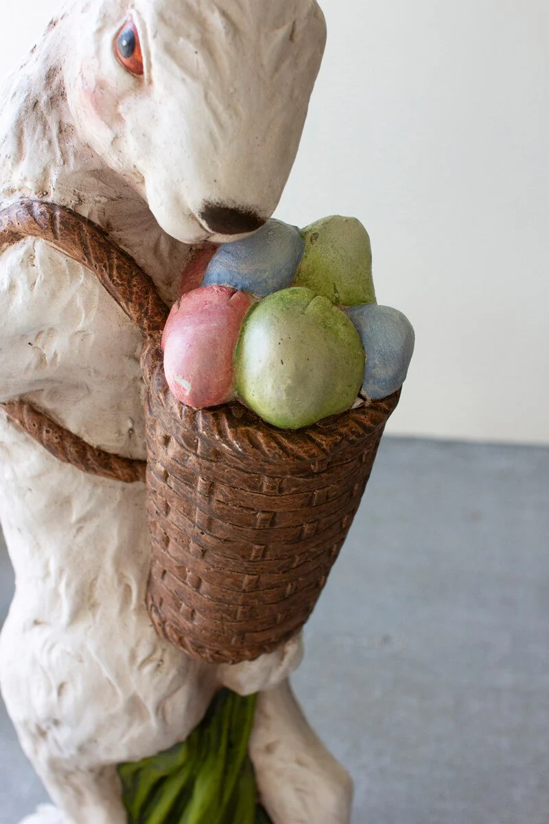 Resin Easter Bunny - Basket With Eggs By Kalalou - Image 3