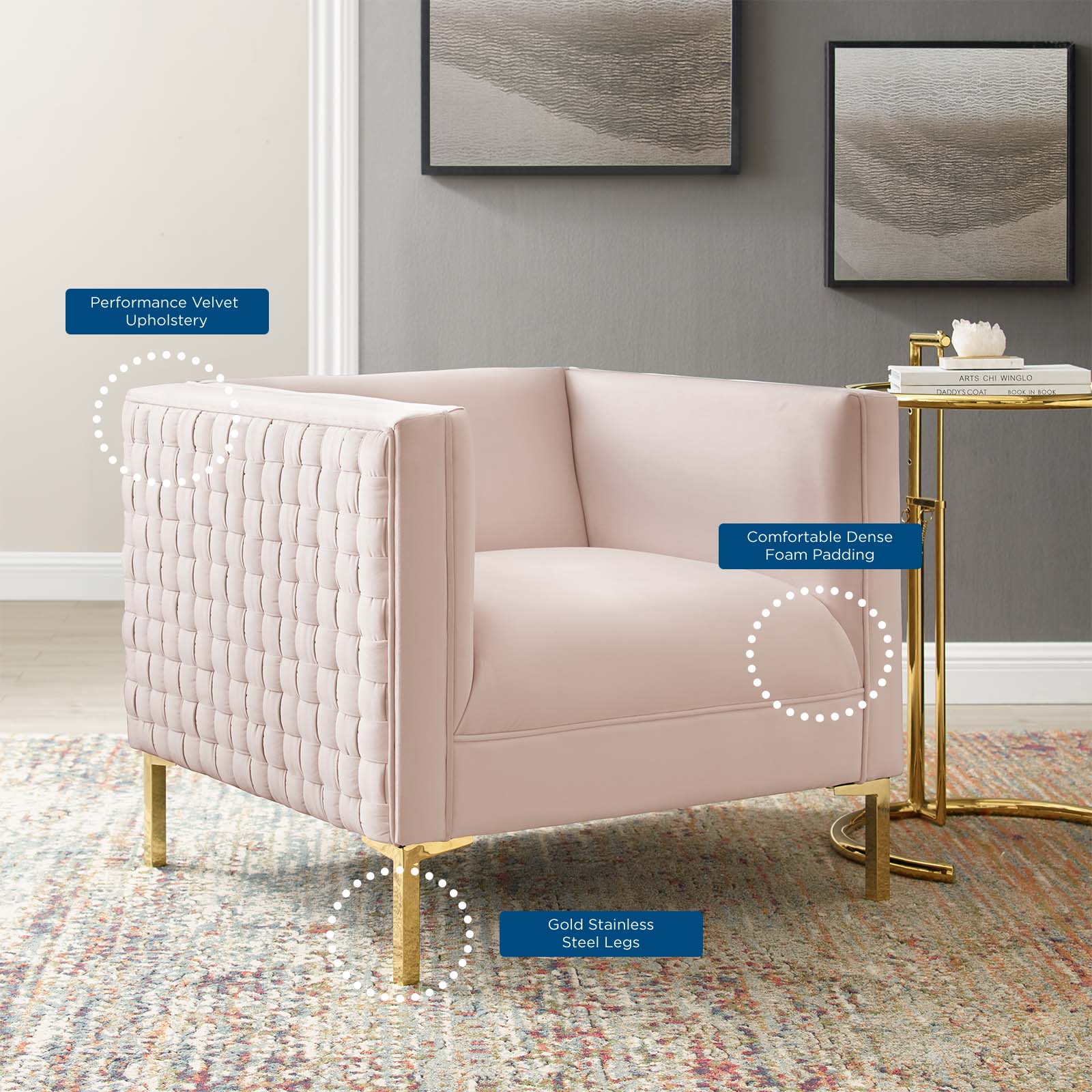 Resonate Performance Velvet Armchair By Modway - EEI-3916 - Image 9